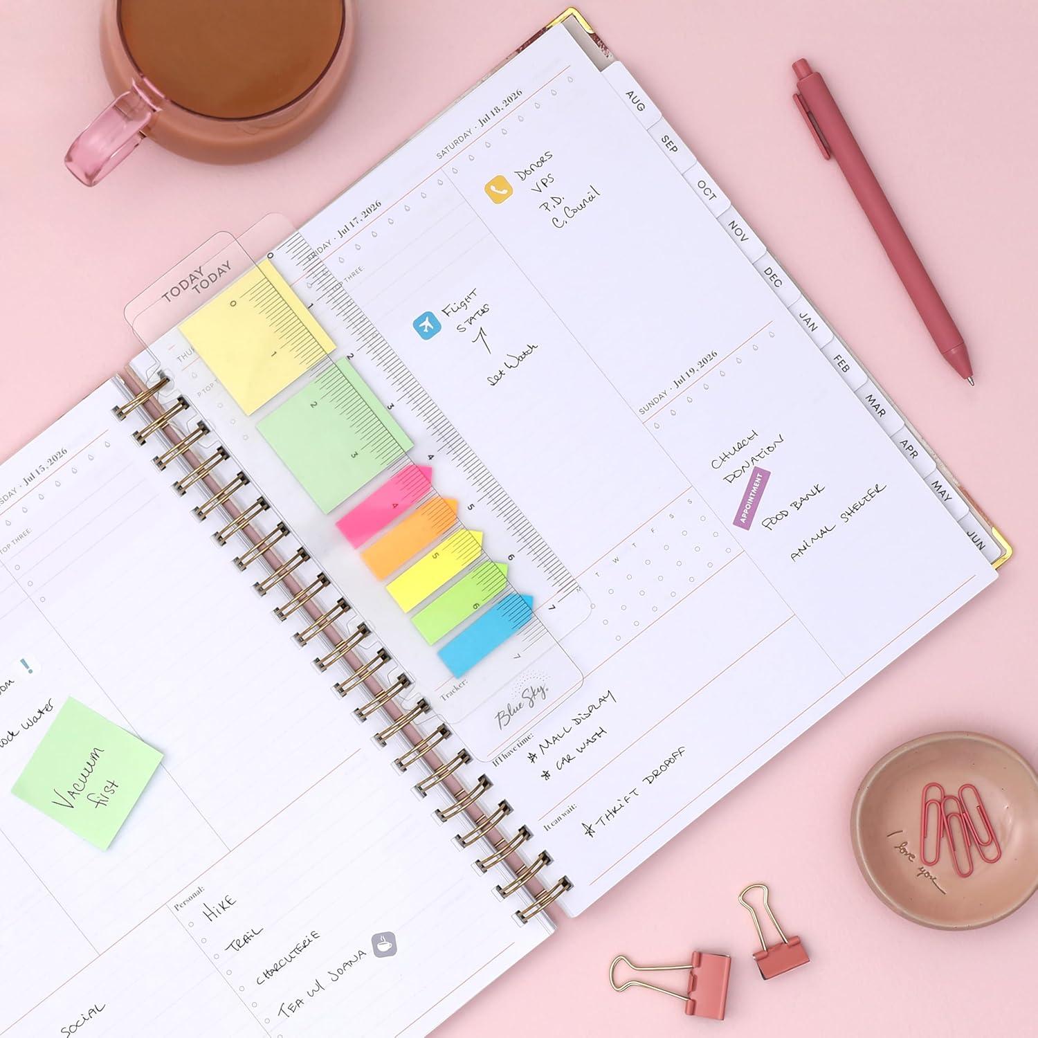 image:imageBlue Sky 15 Month 20262027 Weekly and Monthly Academic Year Planner Calendar April 2026 June 2027 85 x 11 Hard Cover Wirebound Laminated Tabs Storage Pocket Includes Snapin Ruler wSticky Notes amp Sticker Sheet HenriHenri 20262027