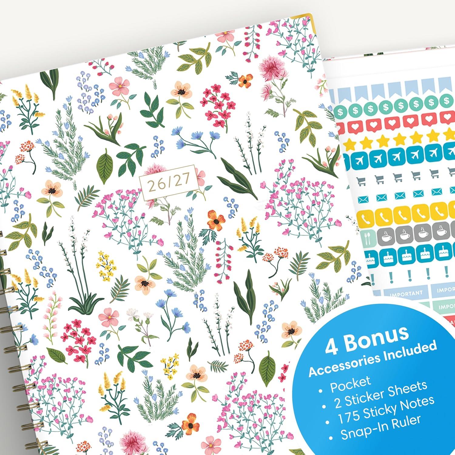 image:imageBlue Sky 15 Month 20262027 Weekly and Monthly Academic Year Planner Calendar April 2026 June 2027 85 x 11 Hard Cover Wirebound Laminated Tabs Storage Pocket Includes Snapin Ruler wSticky Notes amp Sticker Sheet Londonberry WhiteLondonberry 20262027