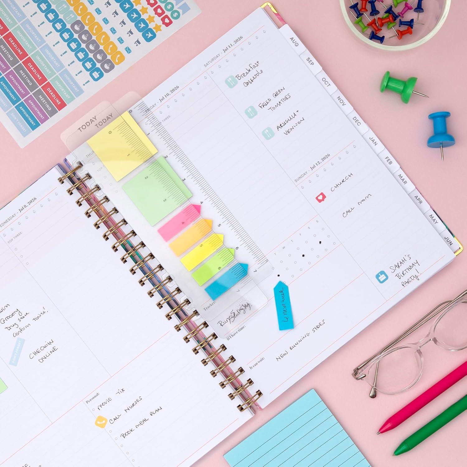 image:imageBlue Sky 15 Month 20262027 Weekly and Monthly Academic Year Planner Calendar April 2026 June 2027 85 x 11 Hard Cover Wirebound Laminated Tabs Storage Pocket Includes Snapin Ruler wSticky Notes amp Sticker Sheet NerinaNerina 20262027