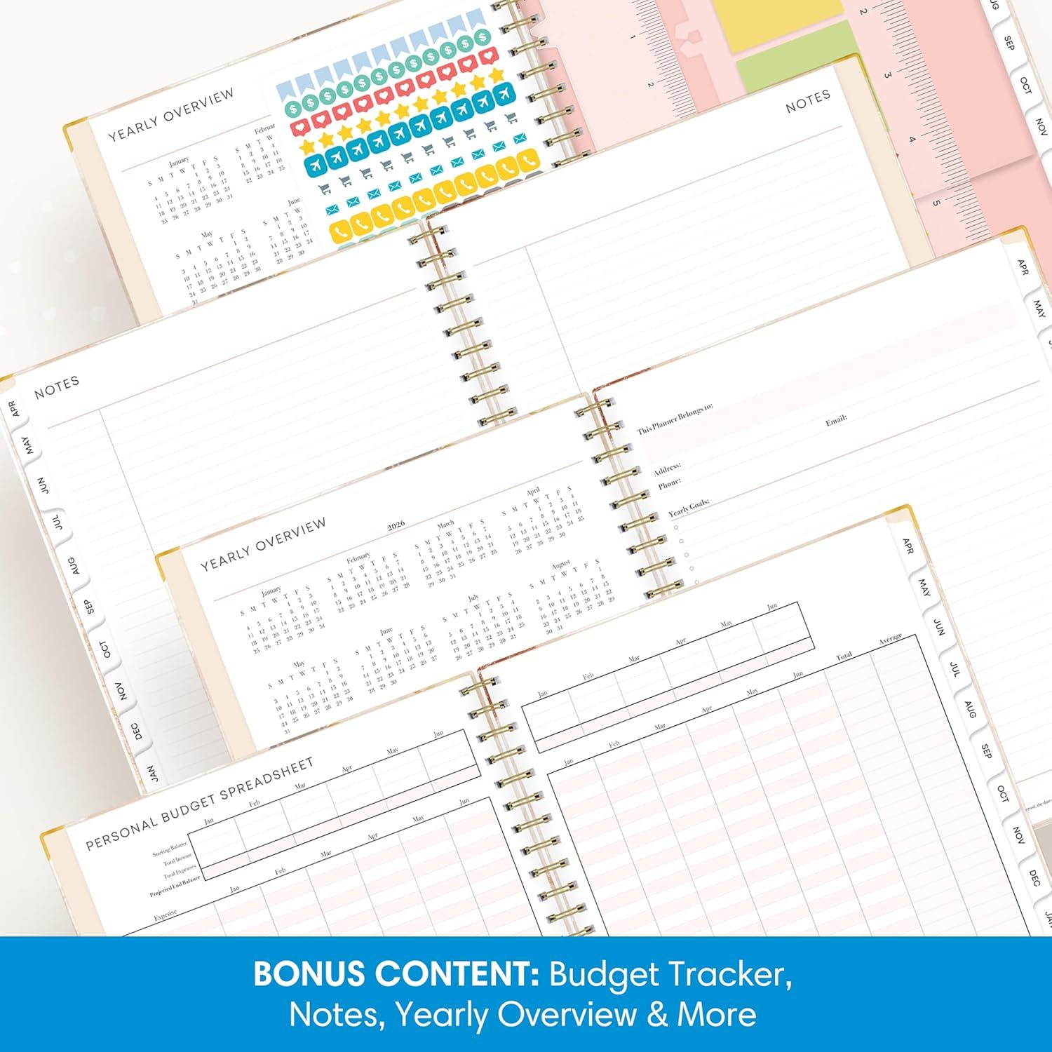 image:imageBlue Sky 15 Month 20262027 Weekly and Monthly Academic Year Planner Calendar April 2026 June 2027 85 x 11 Hard Cover Wirebound Laminated Tabs Storage Pocket Includes Snapin Ruler wSticky Notes amp Sticker Sheet HenriHenri 20262027