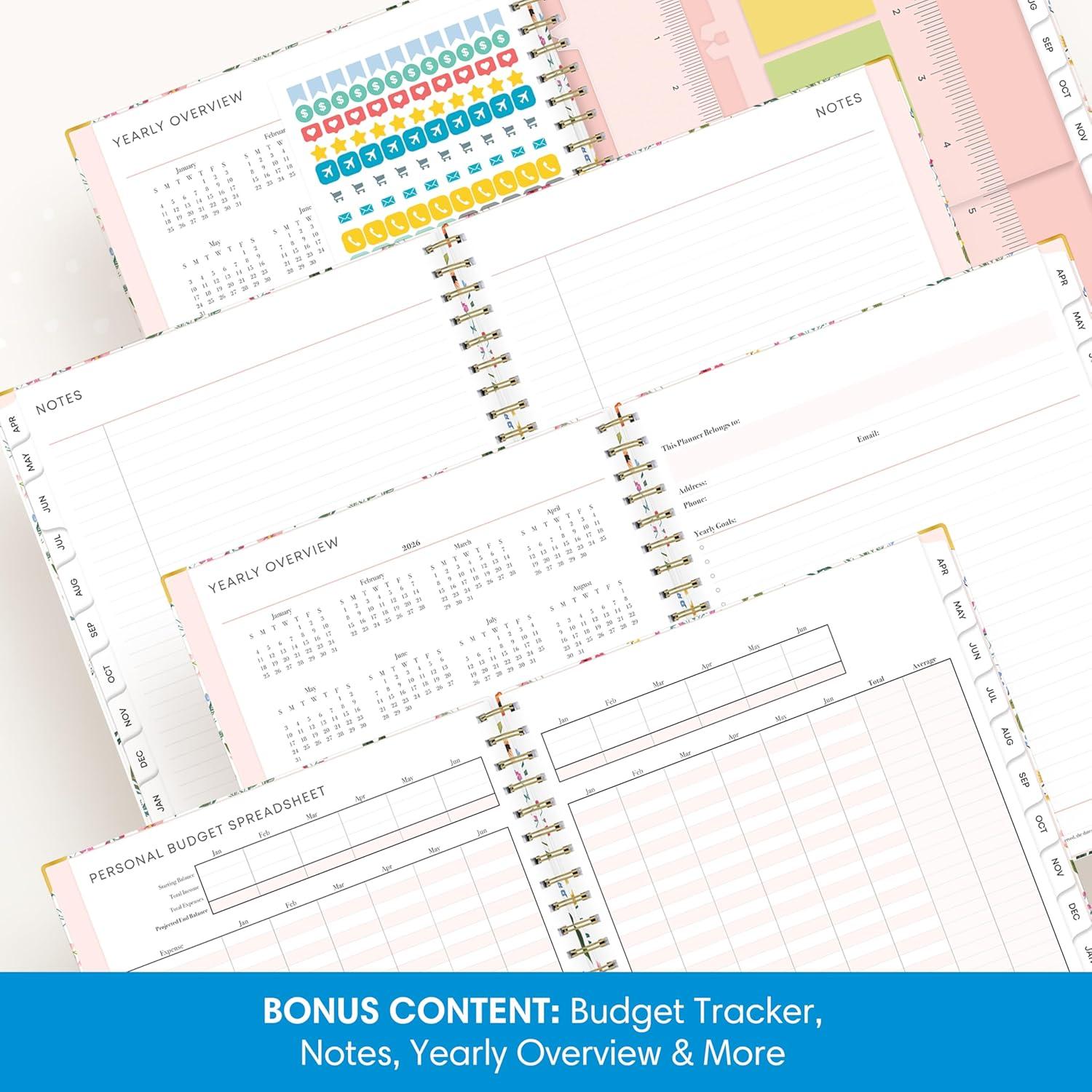 image:imageBlue Sky 15 Month 20262027 Weekly and Monthly Academic Year Planner Calendar April 2026 June 2027 85 x 11 Hard Cover Wirebound Laminated Tabs Storage Pocket Includes Snapin Ruler wSticky Notes amp Sticker Sheet Londonberry WhiteLondonberry 20262027