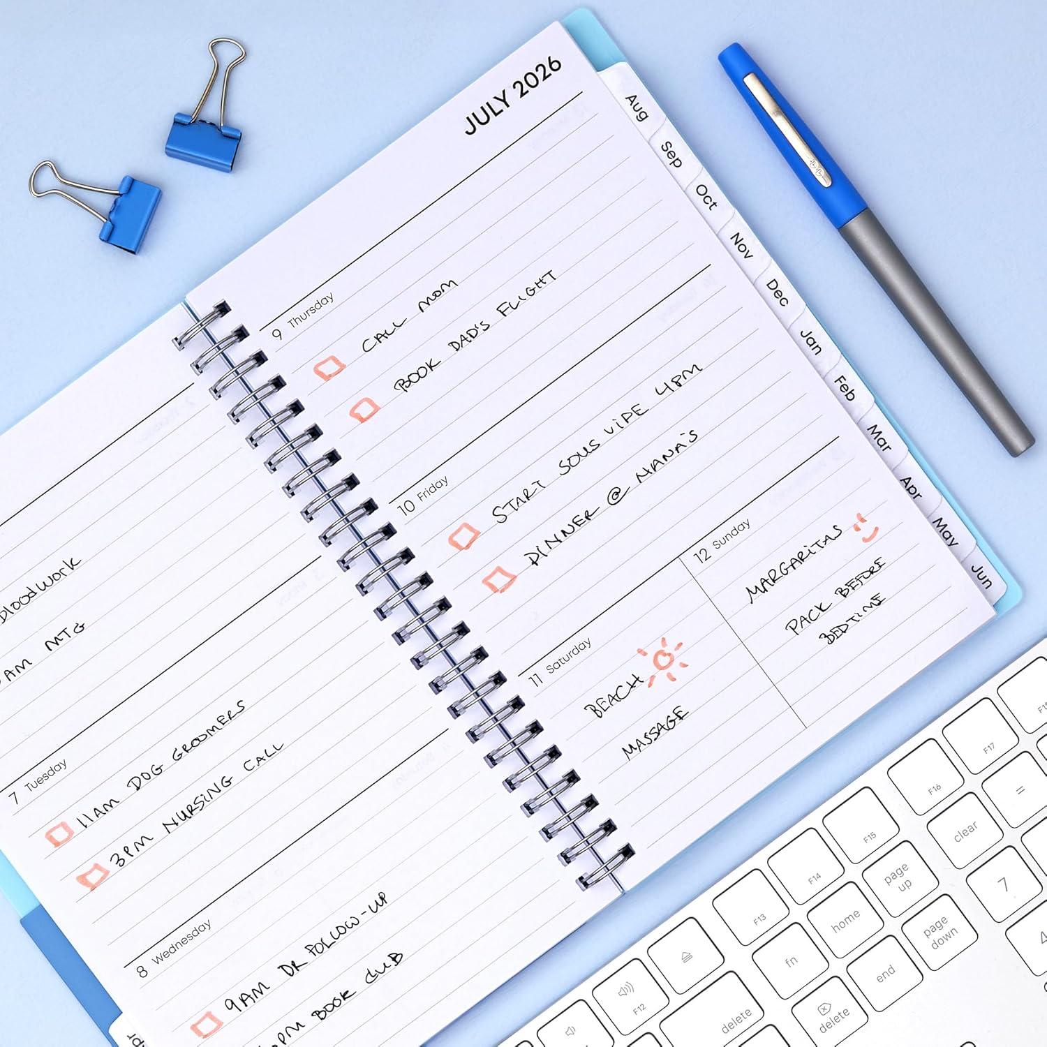 image:imageBlue Sky 20262027 Weekly and Monthly Academic Year 15 Month Planner Calendar April 2026 June 2027 5 x 8 Flexible Cover With Pockets Wirebound Storage Pocket BluesBlues 20262027