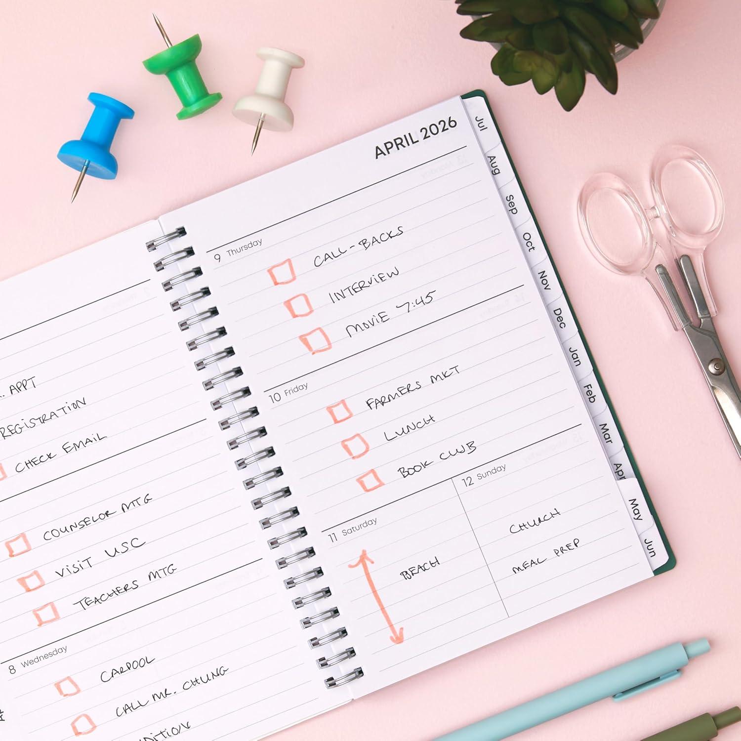 image:imageBlue Sky 20262027 Weekly and Monthly Academic Year 15 Month Planner Calendar April 2026 June 2027 5 x 8 Flexible Cover With Zip Pouch Wirebound Storage Pocket SeychelleSeychelle 20262027
