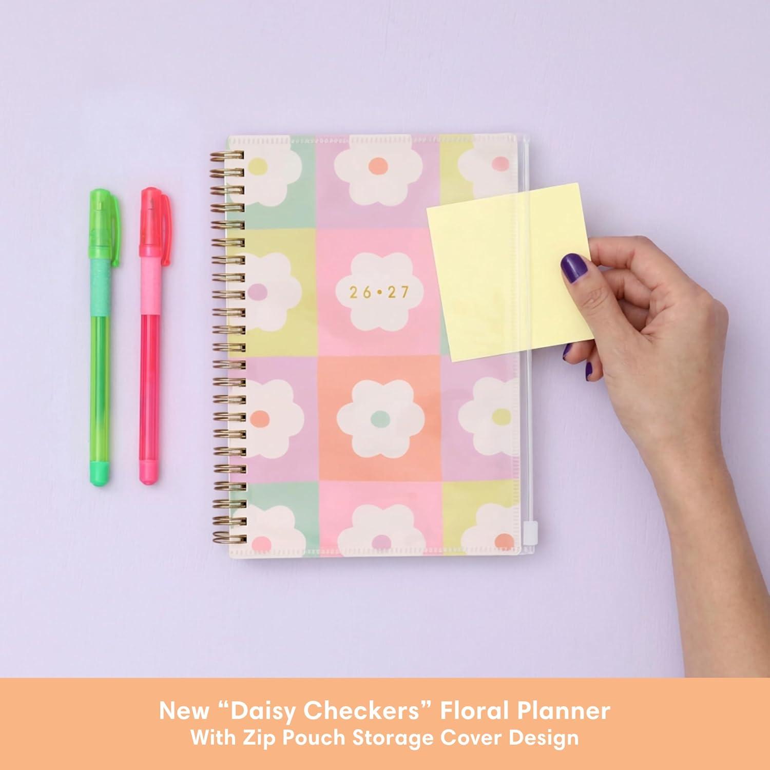 image:imageBlue Sky Brook Gossen 15 Month 20262027 Weekly and Monthly Academic Year Planner Calendar April 2026 June 2027 5 x 8 Flexible Cover With Zip Pouch Wirebound Laminated Tabs Storage Pocket Daisy CheckersDaisy 20262027