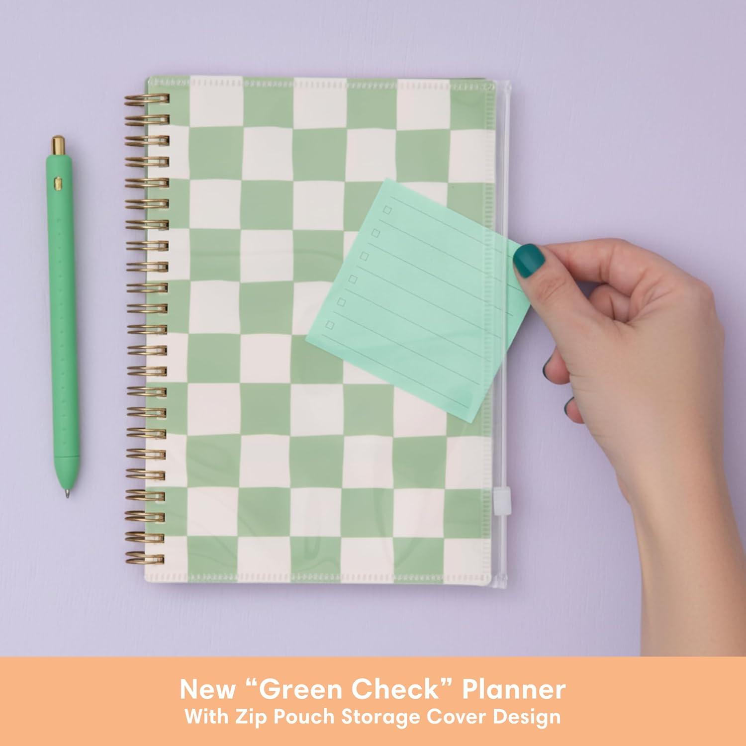 image:imageBlue Sky Brook Gossen 15 Month 20262027 Weekly and Monthly Academic Year Planner Calendar April 2026 June 2027 5 x 8 Flexible Cover With Zip Pouch Wirebound Laminated Tabs Storage Pocket Green CheckGreen Check 20262027