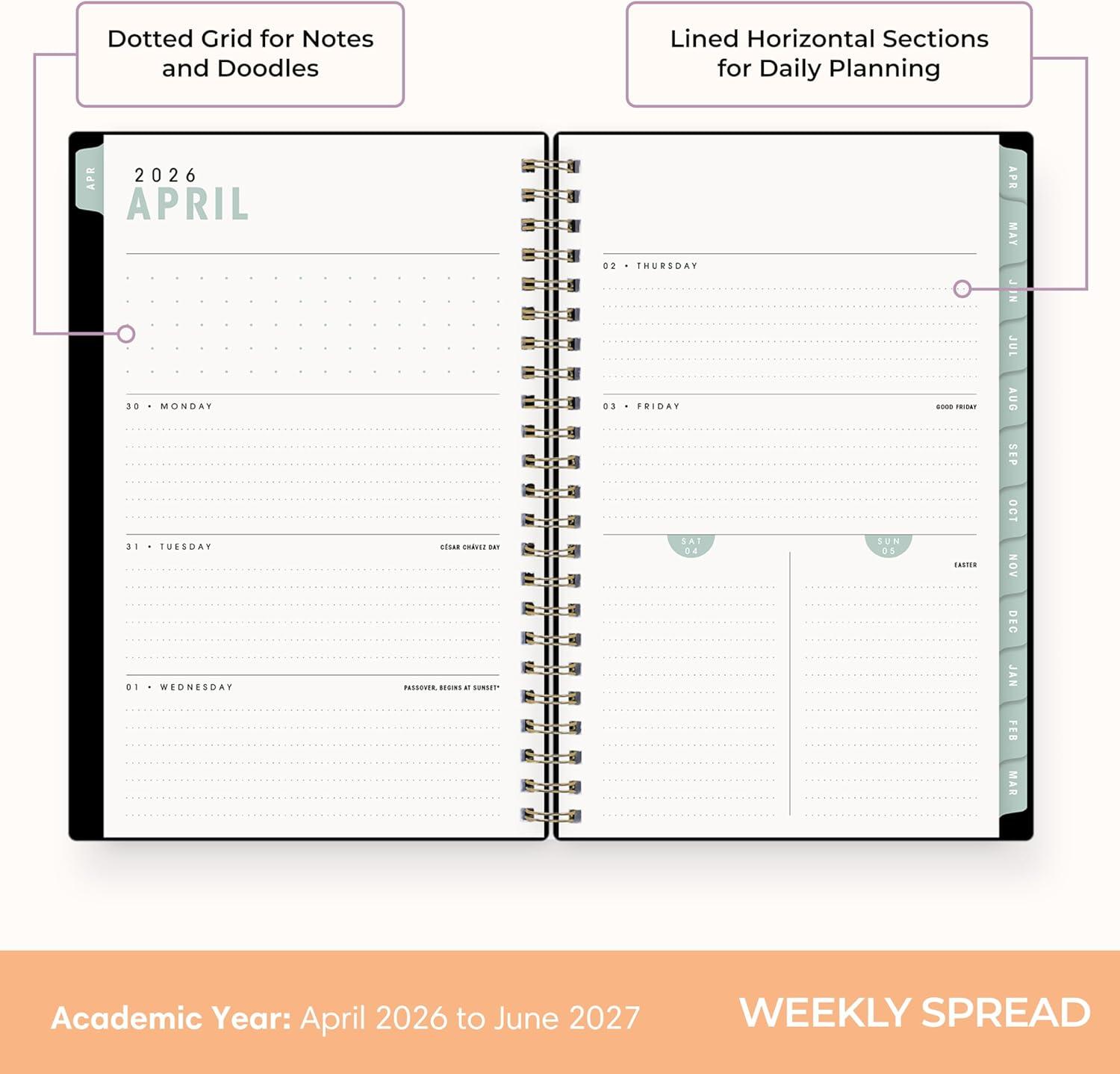 image:imageBlue Sky Brook Gossen 15 Month 20262027 Weekly and Monthly Academic Year Planner Calendar April 2026 June 2027 5 x 8 Flexible Cover With Zip Pouch Wirebound Laminated Tabs Storage Pocket Rainbow CityRainbow City 20262027