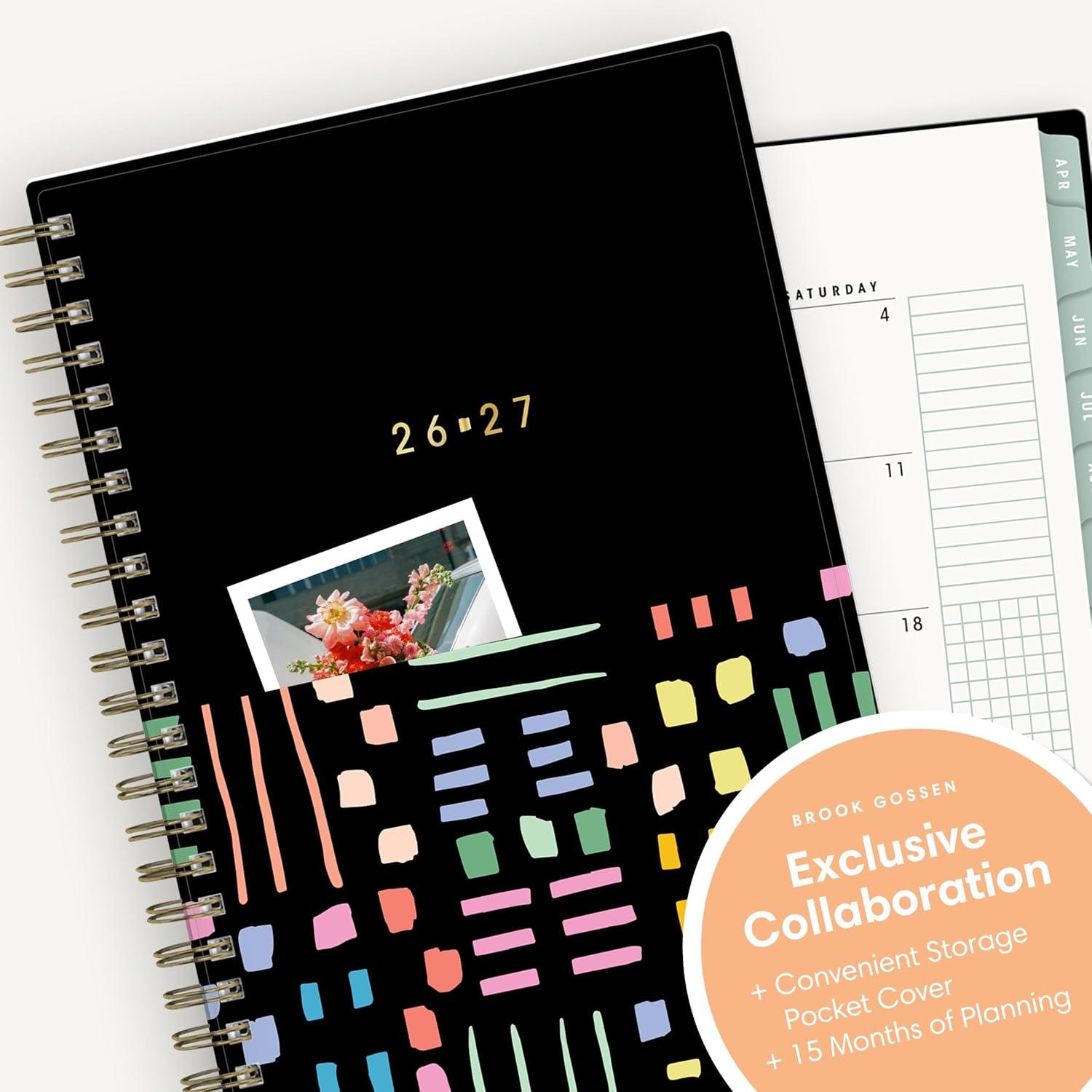 image:imageBlue Sky Brook Gossen 15 Month 20262027 Weekly and Monthly Academic Year Planner Calendar April 2026 June 2027 5 x 8 Flexible Cover With Zip Pouch Wirebound Laminated Tabs Storage Pocket Rainbow CityRainbow City 20262027