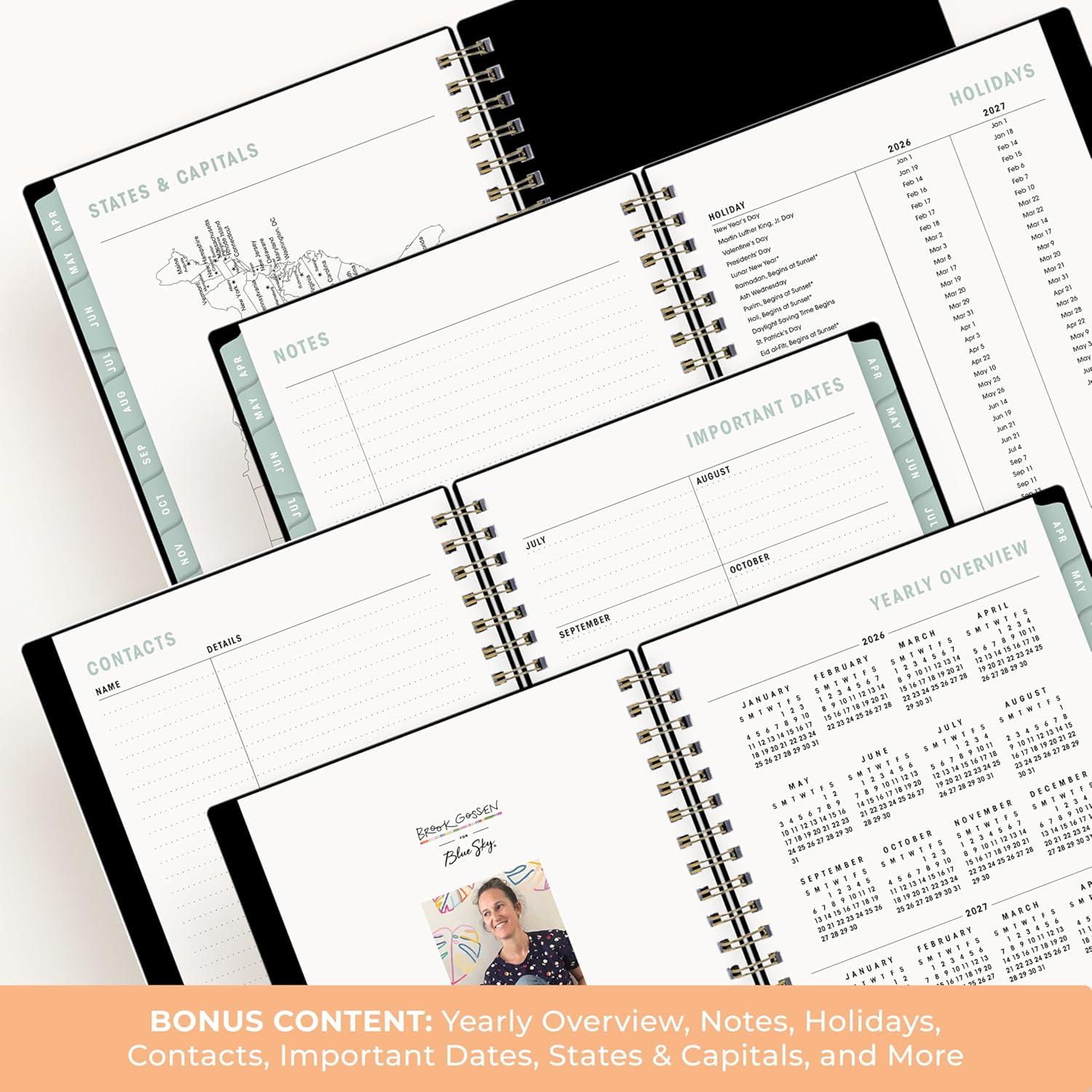 image:imageBlue Sky Brook Gossen 15 Month 20262027 Weekly and Monthly Academic Year Planner Calendar April 2026 June 2027 5 x 8 Flexible Cover With Zip Pouch Wirebound Laminated Tabs Storage Pocket Rainbow CityRainbow City 20262027