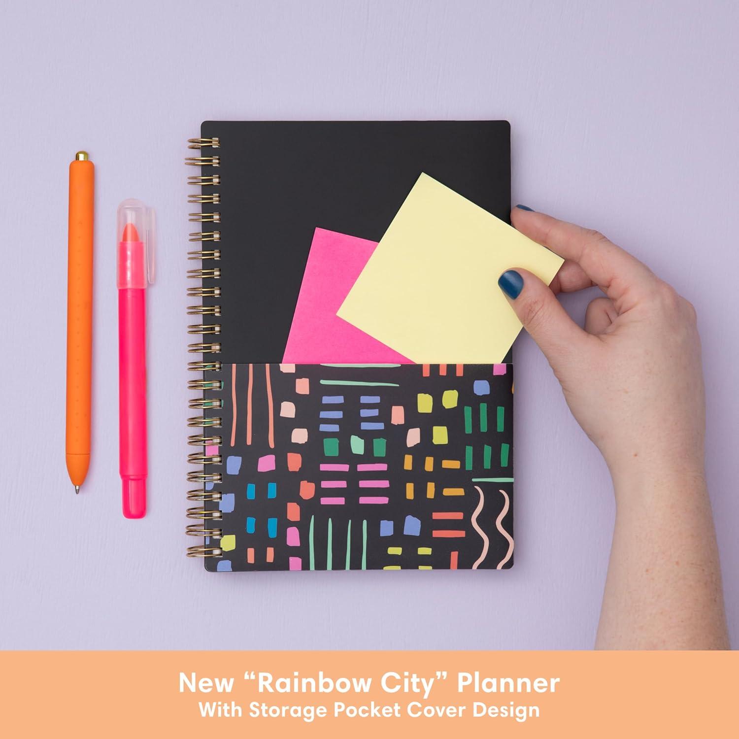 image:imageBlue Sky Brook Gossen 15 Month 20262027 Weekly and Monthly Academic Year Planner Calendar April 2026 June 2027 5 x 8 Flexible Cover With Zip Pouch Wirebound Laminated Tabs Storage Pocket Rainbow CityRainbow City 20262027