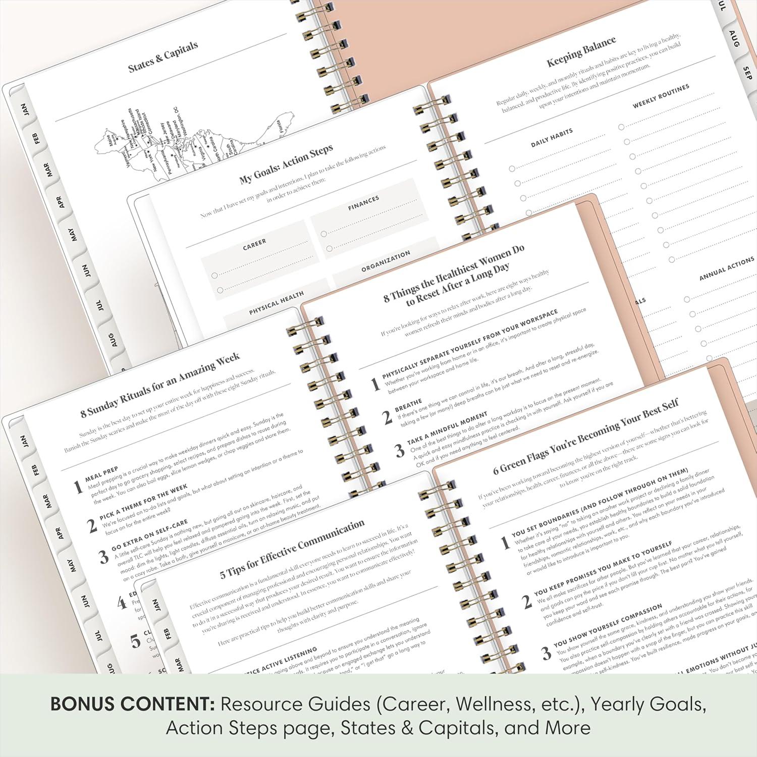 image:imageBlue Sky The Everygirl 20262027 Weekly and Monthly Academic Year Planner Calendar July 2026 June 2027 5 x 8 Flexible Cover Wirebound Laminated Tabs Storage Pocket Includes Stickers Bengala Desert RoseBengala Desert Rose 20262027