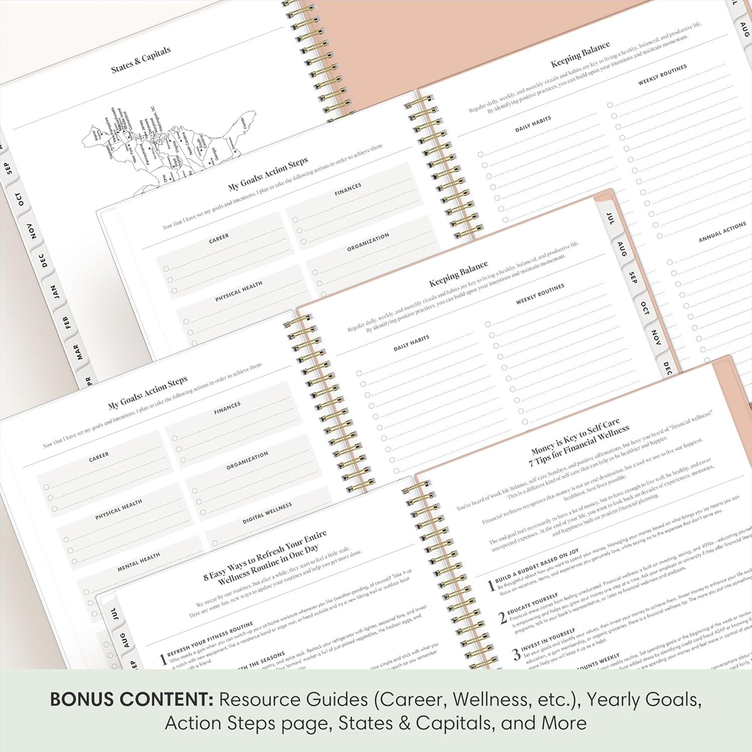 image:imageBlue Sky The Everygirl 20262027 Weekly and Monthly Academic Year Planner Calendar July 2026 June 2027 5 x 8 Flexible Cover Wirebound Laminated Tabs Storage Pocket Includes Stickers Bengala Desert RoseBengala Desert Rose 20262027