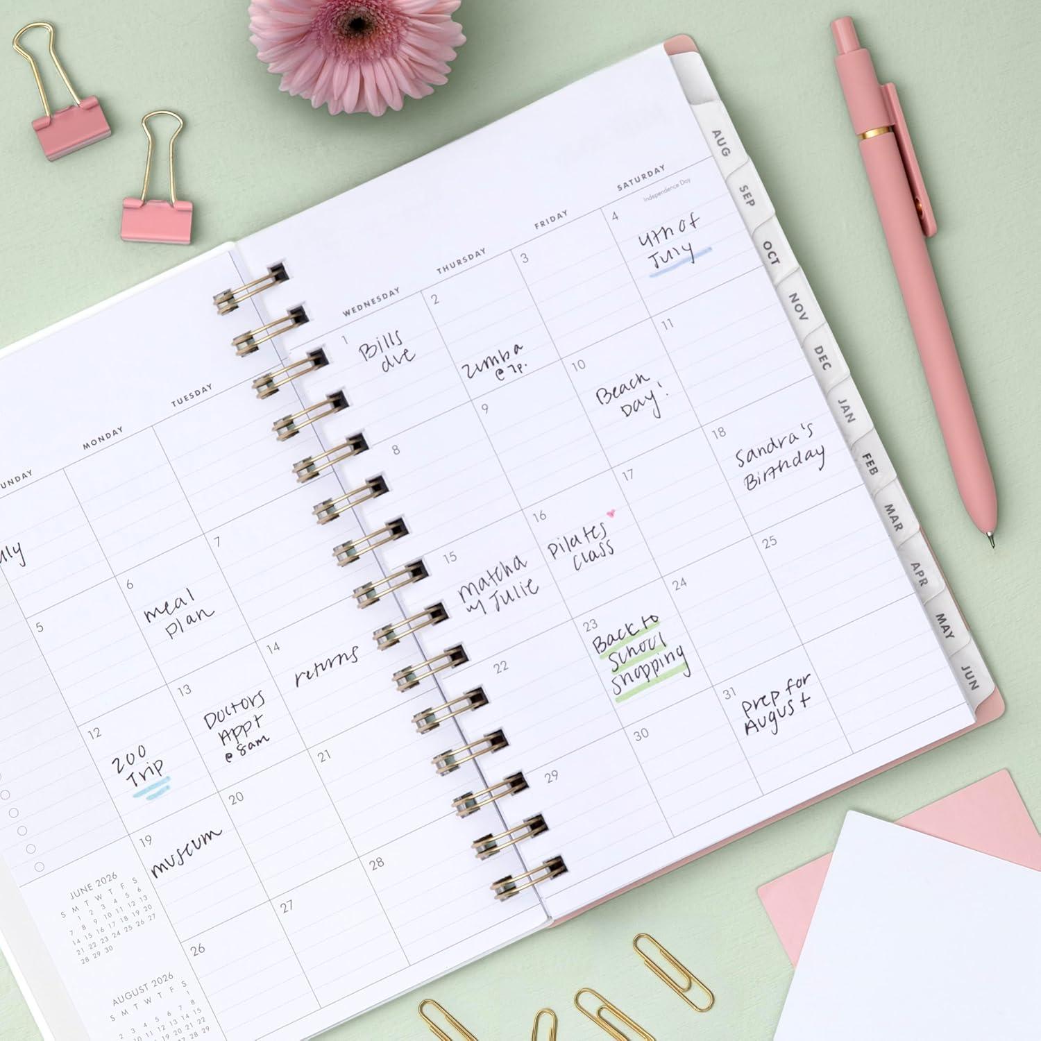 image:imageBlue Sky The Everygirl 20262027 Weekly and Monthly Academic Year Planner Calendar July 2026 June 2027 5 x 8 Flexible Cover Wirebound Laminated Tabs Storage Pocket Includes Stickers Bengala Desert RoseBengala Desert Rose 20262027