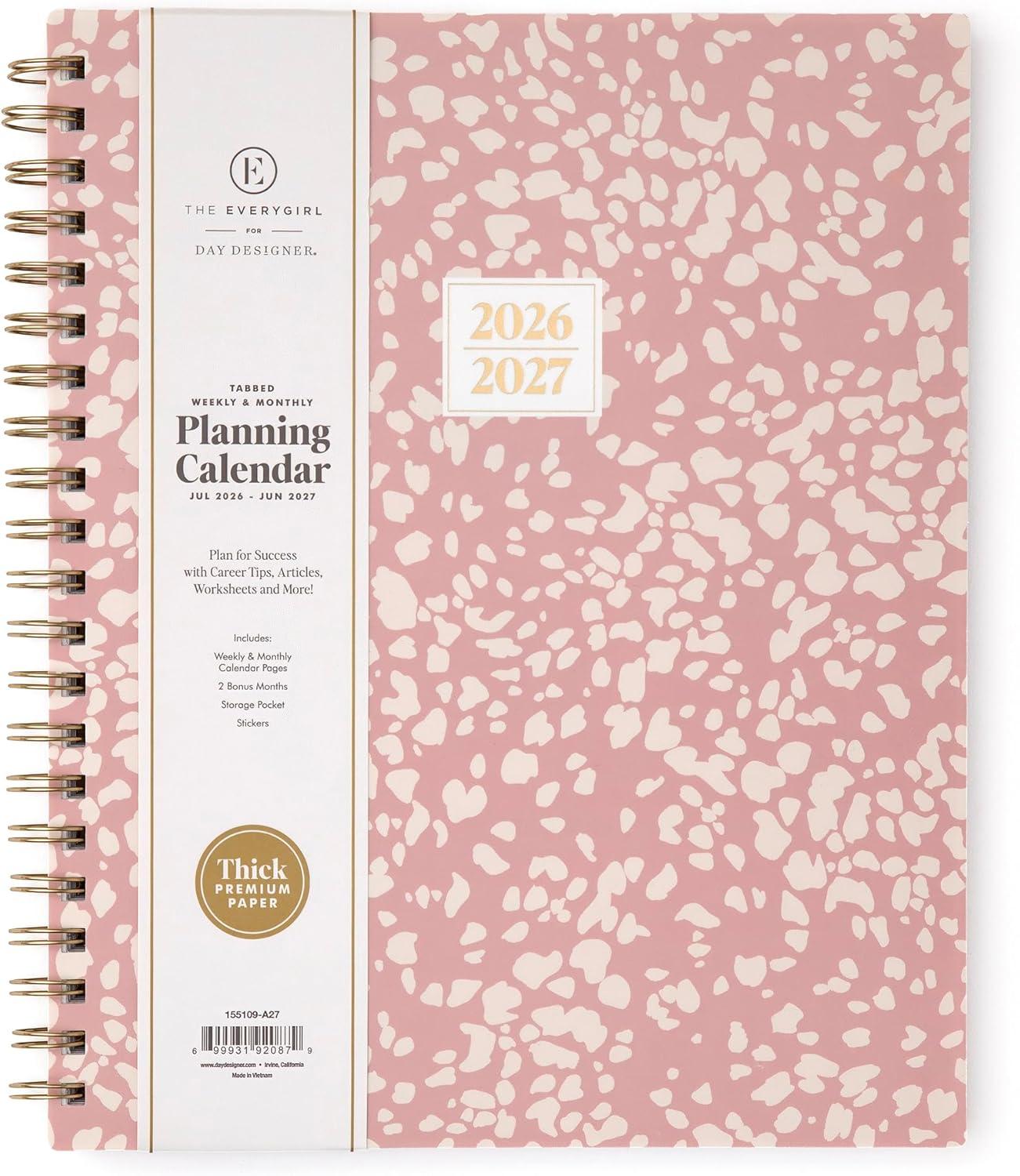 image:imageBlue Sky The Everygirl 20262027 Weekly and Monthly Academic Year Planner Calendar July 2026 June 2027 5 x 8 Flexible Cover Wirebound Laminated Tabs Storage Pocket Includes Stickers Bengala Desert RoseBengala Desert Rose 20262027