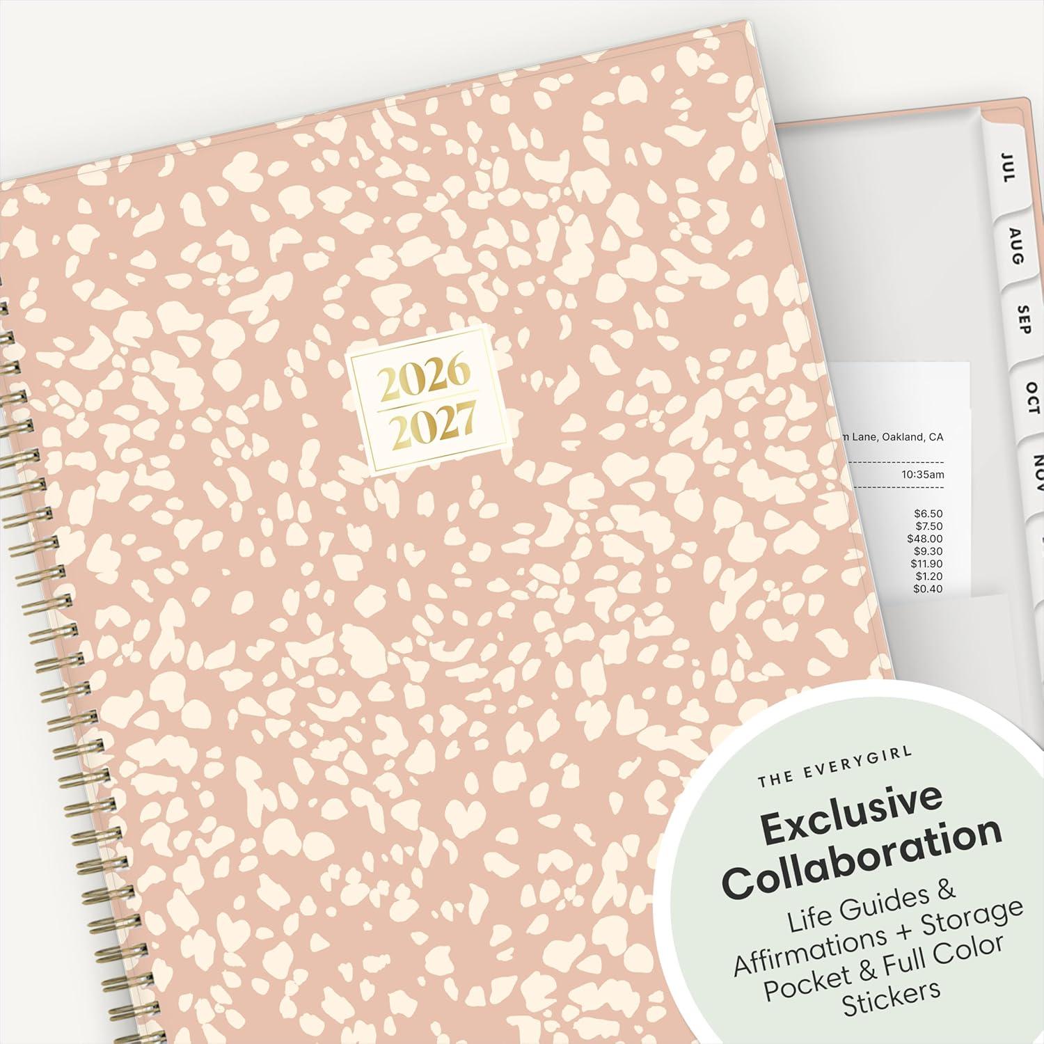 image:imageBlue Sky The Everygirl 20262027 Weekly and Monthly Academic Year Planner Calendar July 2026 June 2027 5 x 8 Flexible Cover Wirebound Laminated Tabs Storage Pocket Includes Stickers Bengala Desert RoseBengala Desert Rose 20262027