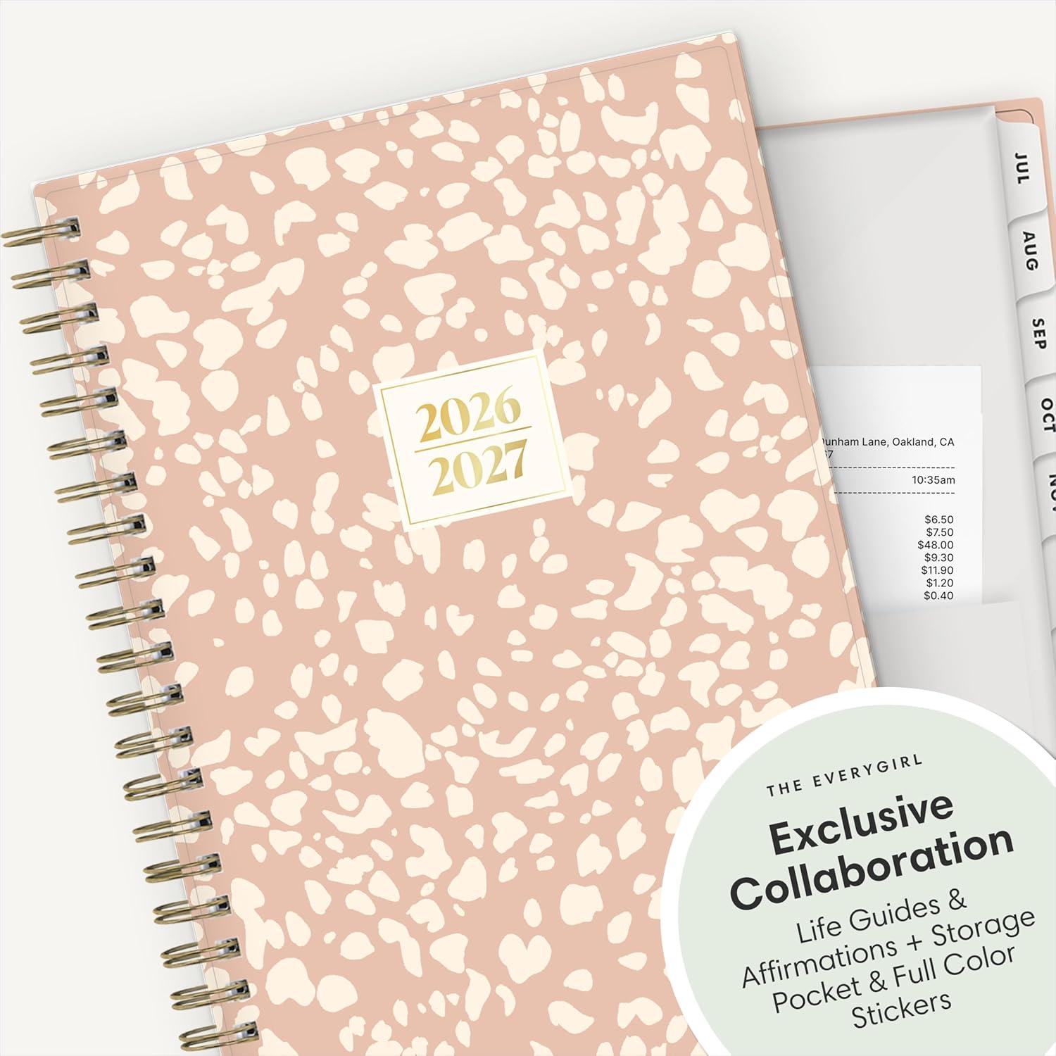image:imageBlue Sky The Everygirl 20262027 Weekly and Monthly Academic Year Planner Calendar July 2026 June 2027 5 x 8 Flexible Cover Wirebound Laminated Tabs Storage Pocket Includes Stickers Bengala Desert RoseBengala Desert Rose 20262027