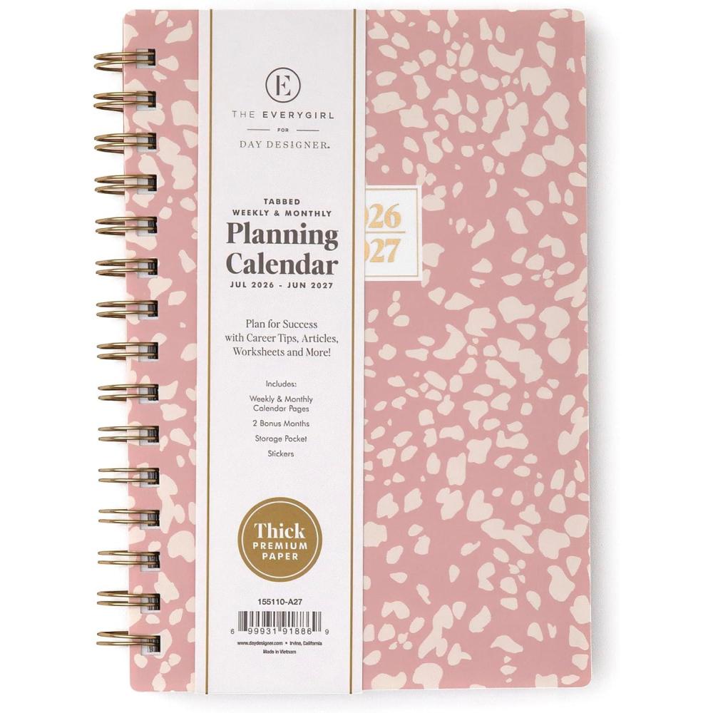 image:imageBlue Sky The Everygirl 20262027 Weekly and Monthly Academic Year Planner Calendar July 2026 June 2027 5 x 8 Flexible Cover Wirebound Laminated Tabs Storage Pocket Includes Stickers Bengala Desert RoseBengala Desert Rose 20262027