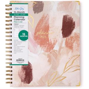 image:imageBlue Sky 15 Month 20262027 Weekly and Monthly Academic Year Planner Calendar April 2026  June 2027 85 x 11 Hard Cover Wirebound Laminated Tabs Storage Pocket Includes Snapin Ruler wSticky Notes amp Sticker Sheet HenriHenri 20262027
