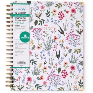 image:imageBlue Sky 15 Month 20262027 Weekly and Monthly Academic Year Planner Calendar April 2026  June 2027 85 x 11 Hard Cover Wirebound Laminated Tabs Storage Pocket Includes Snapin Ruler wSticky Notes amp Sticker Sheet Londonberry WhiteLondonberry 20262027