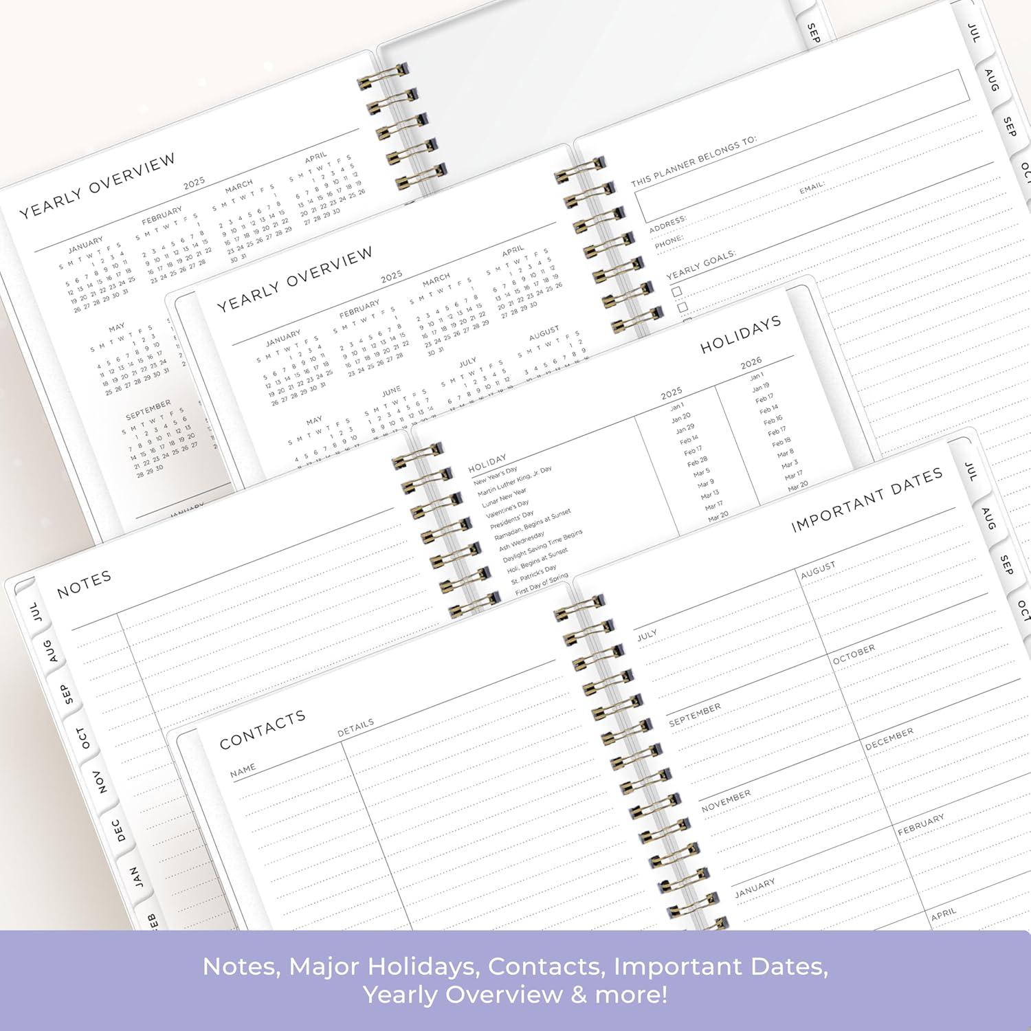 image:imageBlue Sky Ashley G 20262027 Weekly and Monthly Academic Year Planner Calendar July 2026 June 2027 85 x 11 Flexible Cover Wirebound Laminated Tabs Storage Pocket Includes Sticker Sheet Multi Color SmokeMulti Color Smoke 20252026