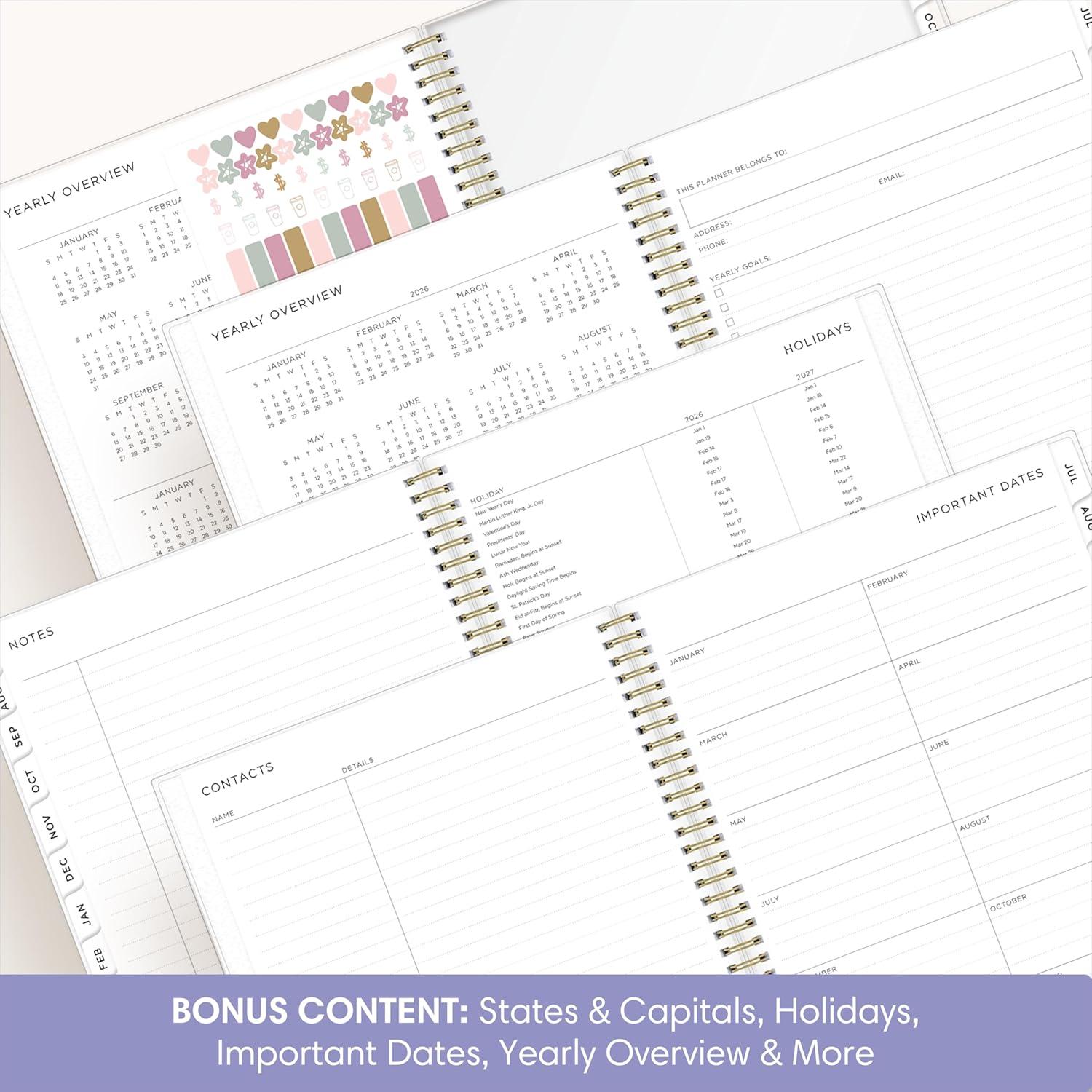 image:imageBlue Sky Ashley G 20262027 Weekly and Monthly Academic Year Planner Calendar July 2026 June 2027 85 x 11 Flexible Cover Wirebound Laminated Tabs Storage Pocket Includes Sticker Sheet Multi Color SmokeMulti Color Smoke 20262027
