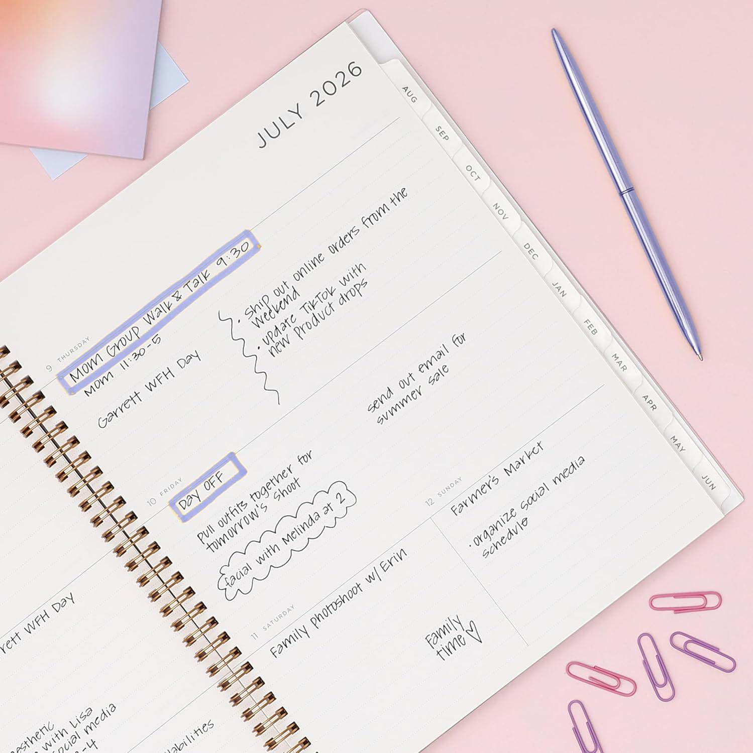 image:imageBlue Sky Ashley G 20262027 Weekly and Monthly Academic Year Planner Calendar July 2026 June 2027 85 x 11 Flexible Cover Wirebound Laminated Tabs Storage Pocket Includes Sticker Sheet Multi Color SmokeMulti Color Smoke 20262027