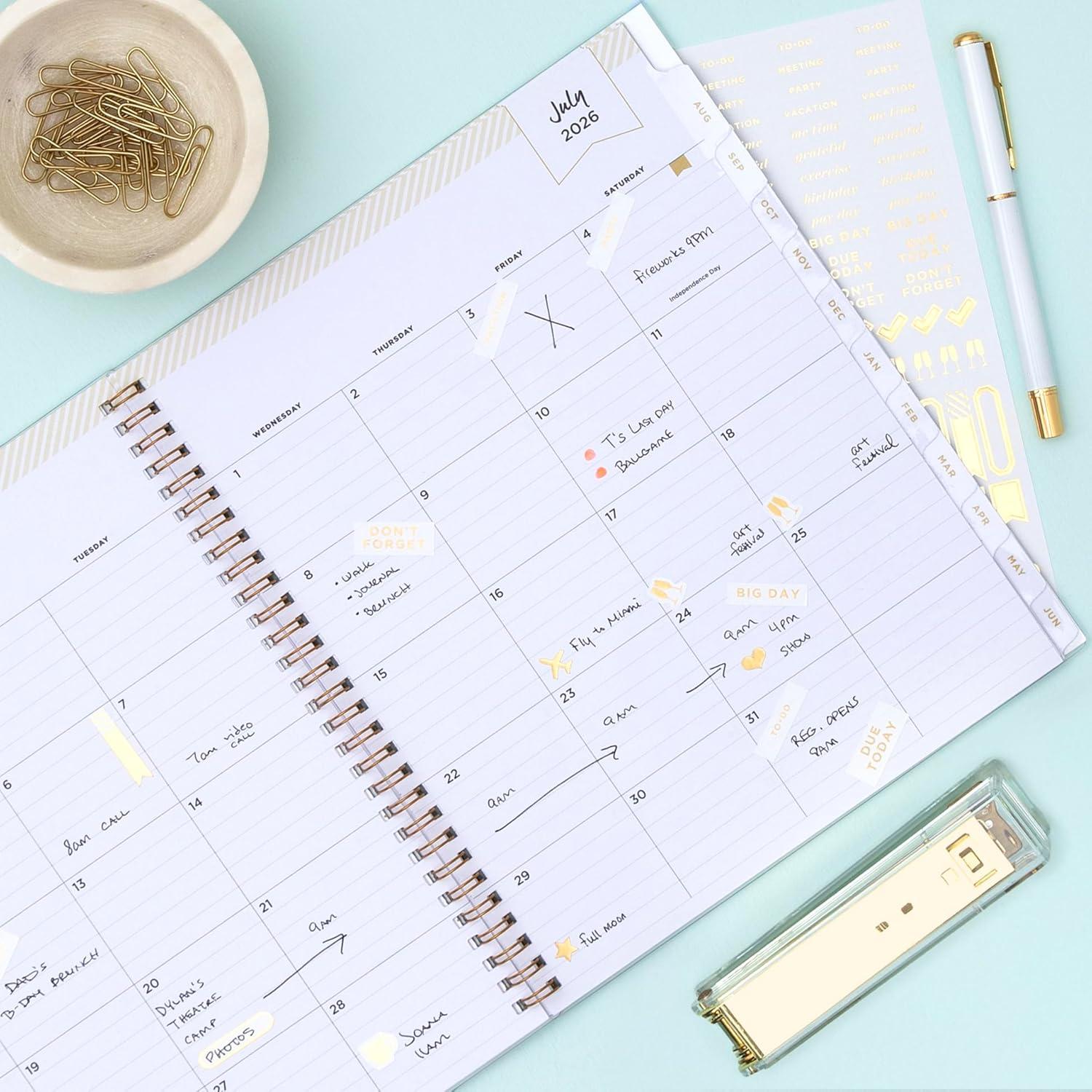 image:imageBlue Sky Day Designer 20262027 Monthly Academic Year Planner Calendar July 2026 June 2027 8 x 10 Monthly Layout Flexible Cover Wirebound Laminated Tabs Climbing Floral MintClimbing Floral Mint 20262027