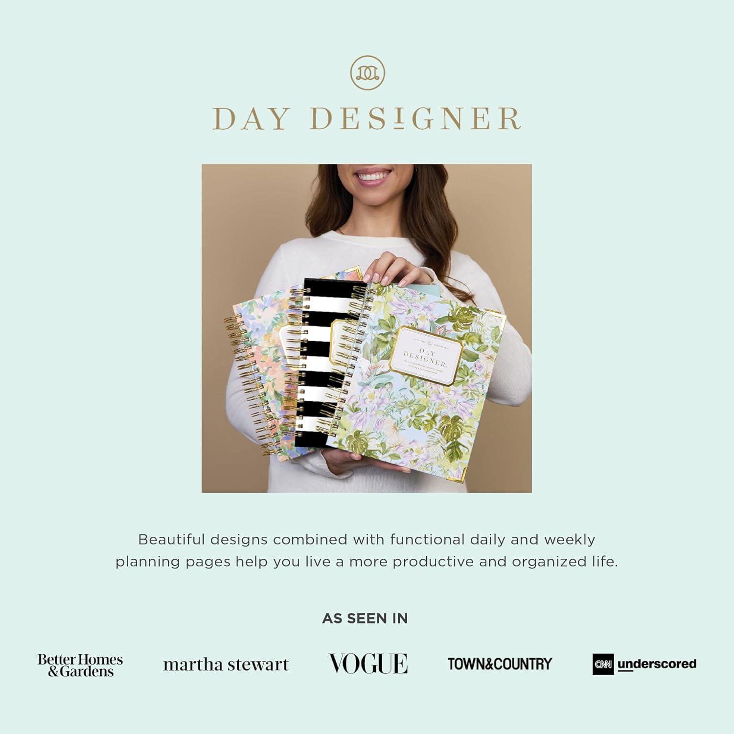 image:imageDay Designer 20262027 Daily Academic Year Planner Calendar July 2026 June 2027 74 x 95 Glossy Laminated Cover Wirebound Laminated Tabs Storage Pocket Includes Stickers amp SnapIn Ruler AzureAzure 20252026