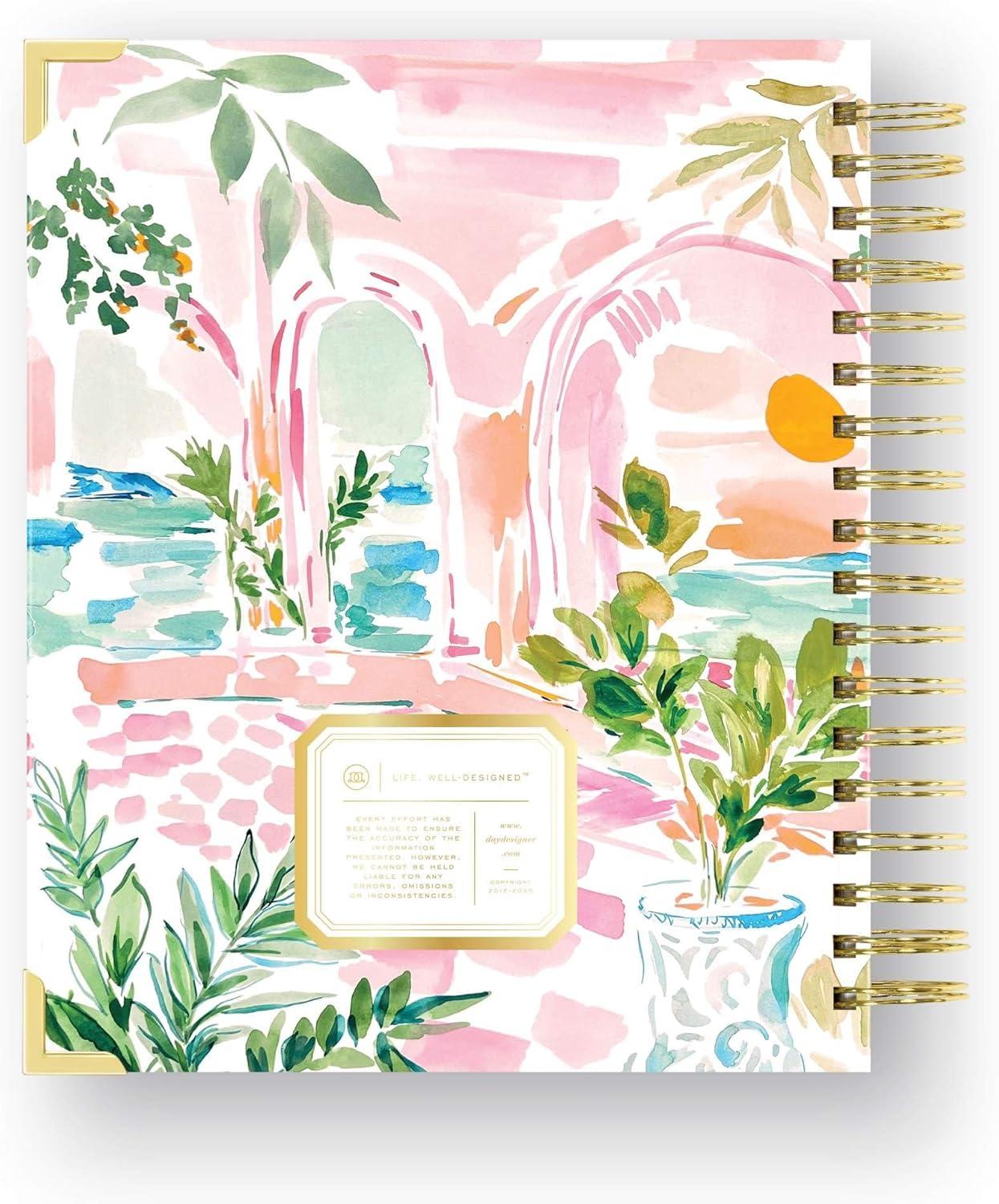 image:imageDay Designer 20262027 Daily Academic Year Planner Calendar July 2026 June 2027 74 x 95 Glossy Laminated Cover Wirebound Laminated Tabs Storage Pocket Includes Stickers amp SnapIn Ruler CapriCapri 202627