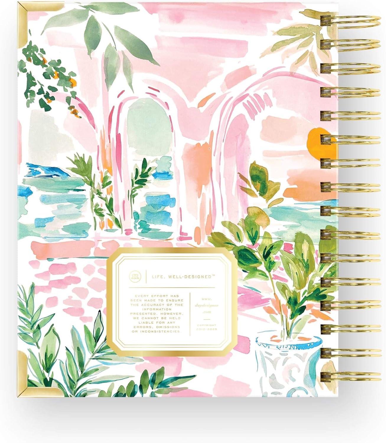 image:imageDay Designer 20262027 Daily Academic Year Planner Calendar July 2026 June 2027 74 x 95 Glossy Laminated Cover Wirebound Laminated Tabs Storage Pocket Includes Stickers amp SnapIn Ruler CapriCapri 202627