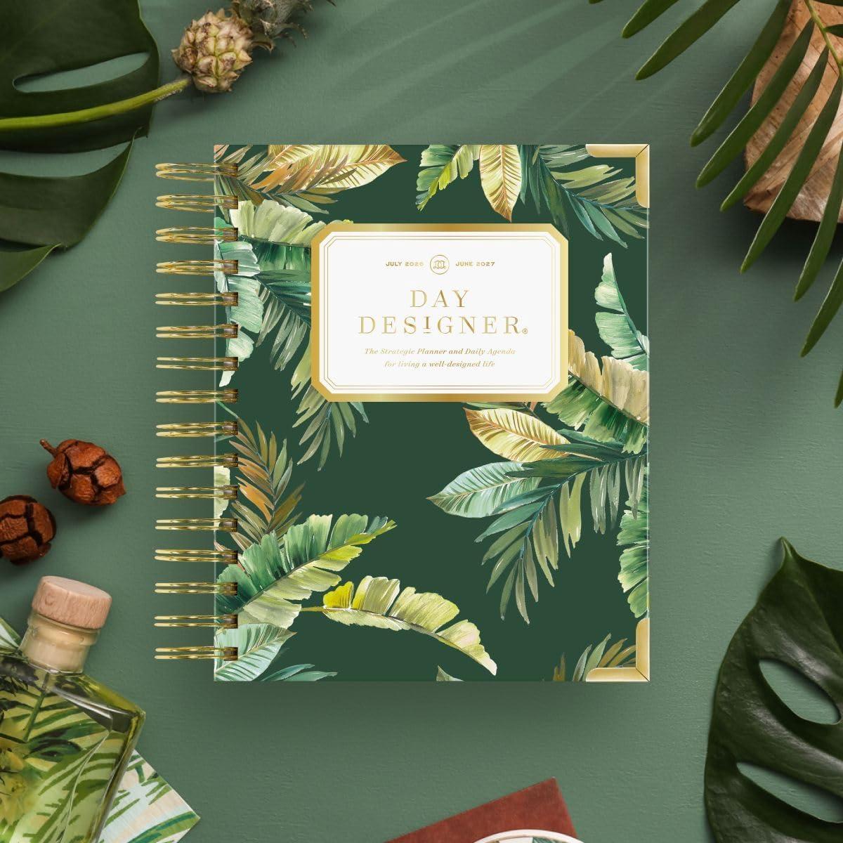 image:imageDay Designer 20262027 Daily Academic Year Planner Calendar July 2026 June 2027 74 x 95 Glossy Laminated Cover Wirebound Laminated Tabs Storage Pocket Includes Stickers amp SnapIn Ruler St BartsSt Barts 202627