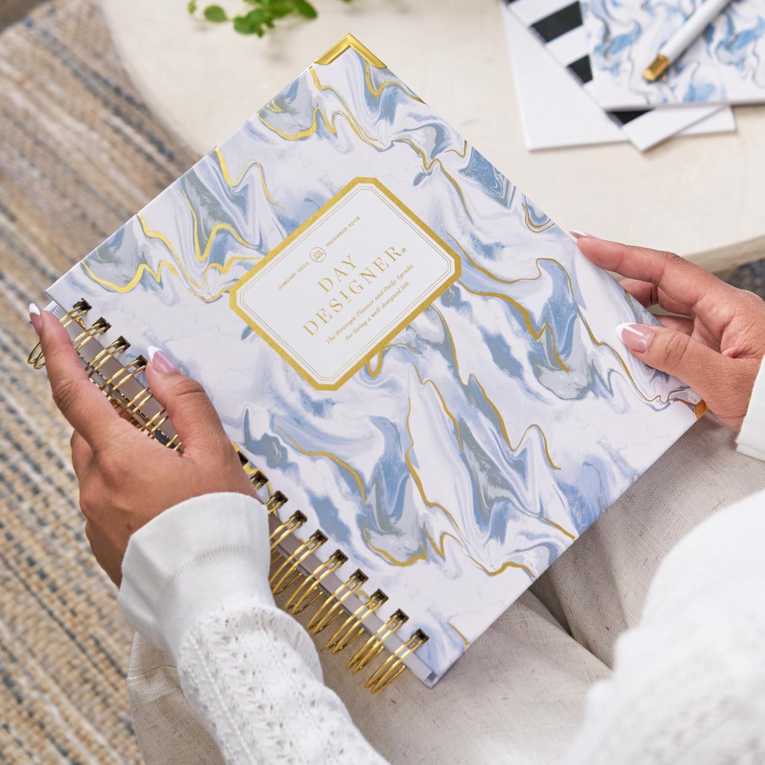 image:imageDay Designer 20262027 Daily Academic Year Planner Calendar July 2026 June 2027 74 x 95 Glossy Laminated Cover Wirebound Laminated Tabs Storage Pocket Includes Stickers amp SnapIn Ruler AzureAzure 20252026
