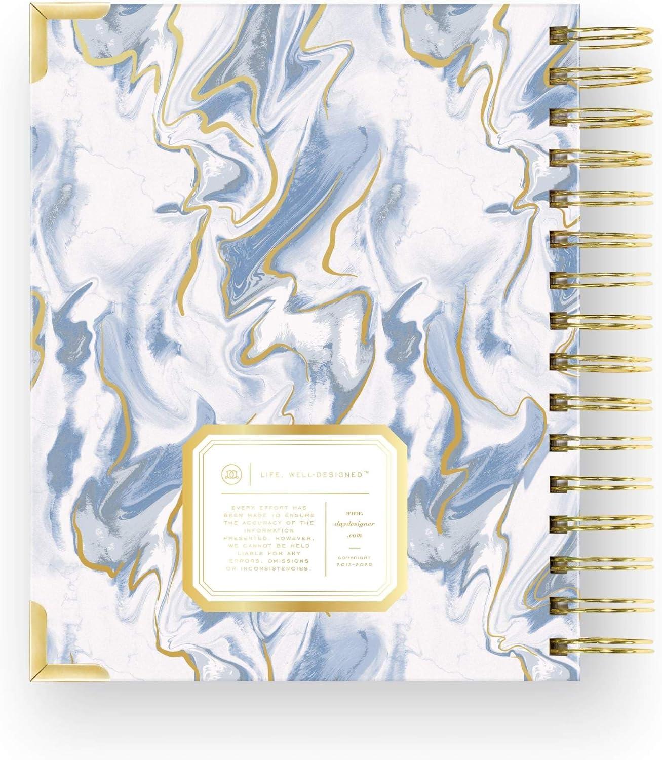 image:imageDay Designer 20262027 Daily Academic Year Planner Calendar July 2026 June 2027 74 x 95 Glossy Laminated Cover Wirebound Laminated Tabs Storage Pocket Includes Stickers amp SnapIn Ruler AzureAzure 202627