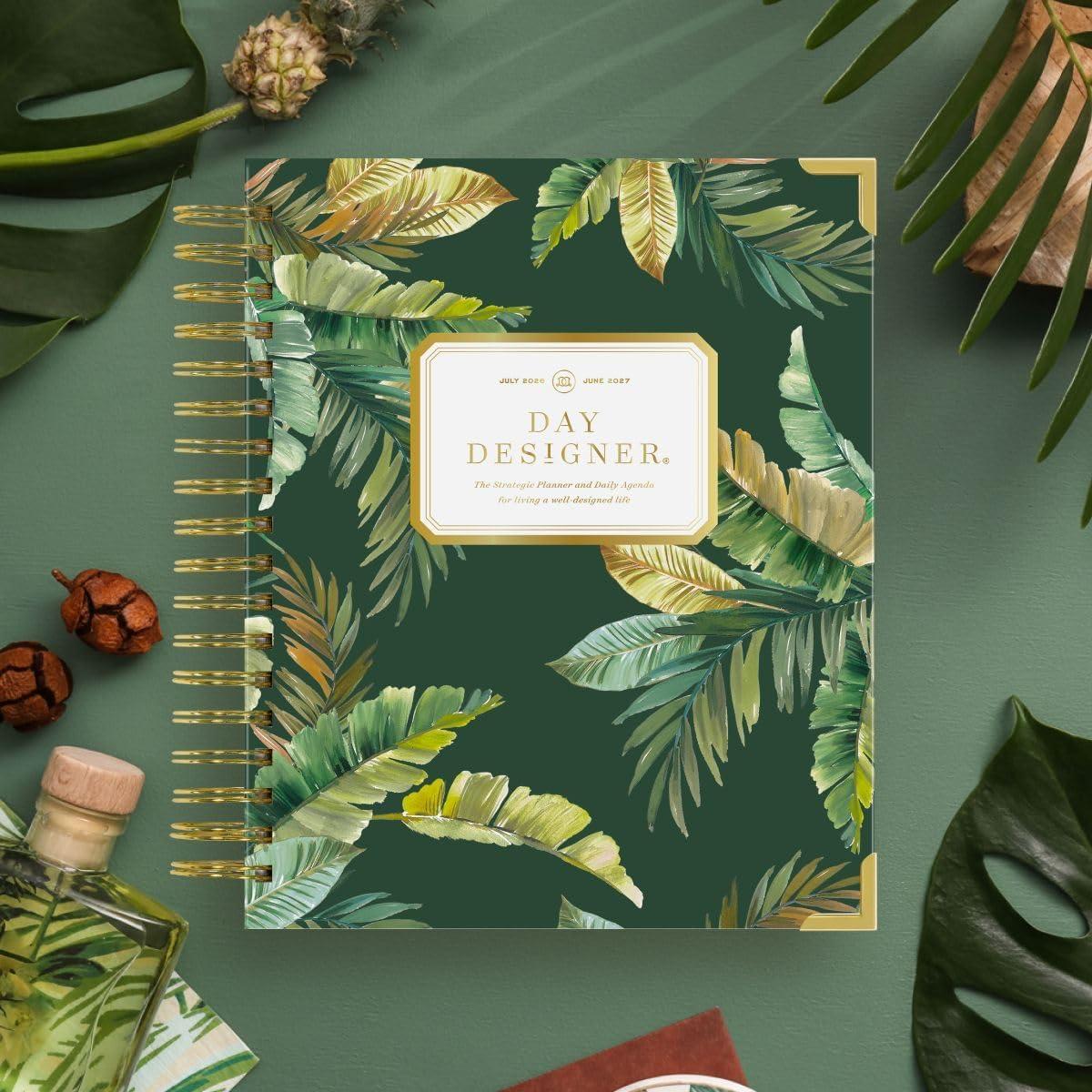 image:imageDay Designer 20262027 Daily Academic Year Planner Calendar July 2026 June 2027 74 x 95 Glossy Laminated Cover Wirebound Laminated Tabs Storage Pocket Includes Stickers amp SnapIn Ruler St BartsSt Barts 202627