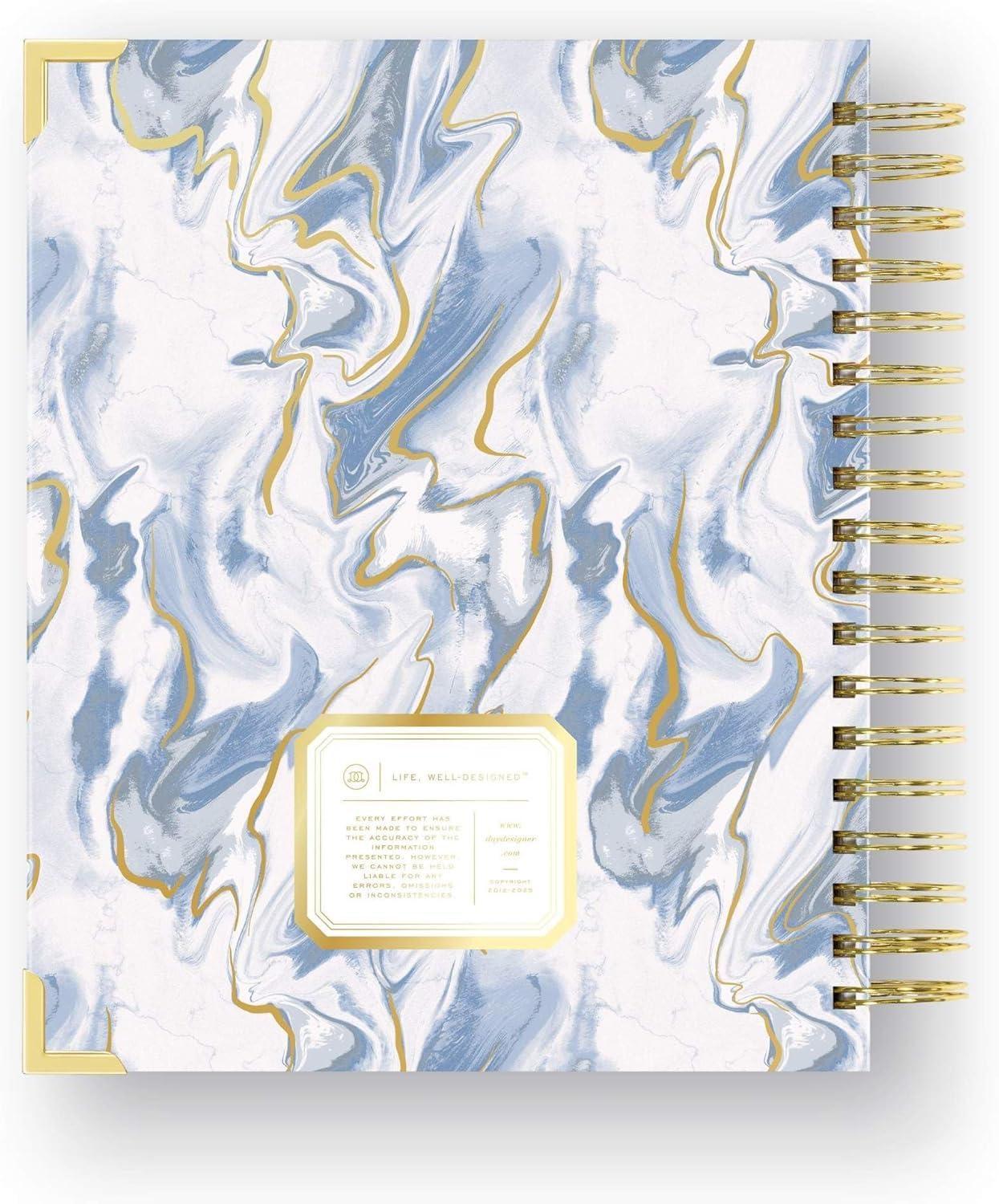 image:imageDay Designer 20262027 Daily Academic Year Planner Calendar July 2026 June 2027 74 x 95 Glossy Laminated Cover Wirebound Laminated Tabs Storage Pocket Includes Stickers amp SnapIn Ruler AzureAzure 202627