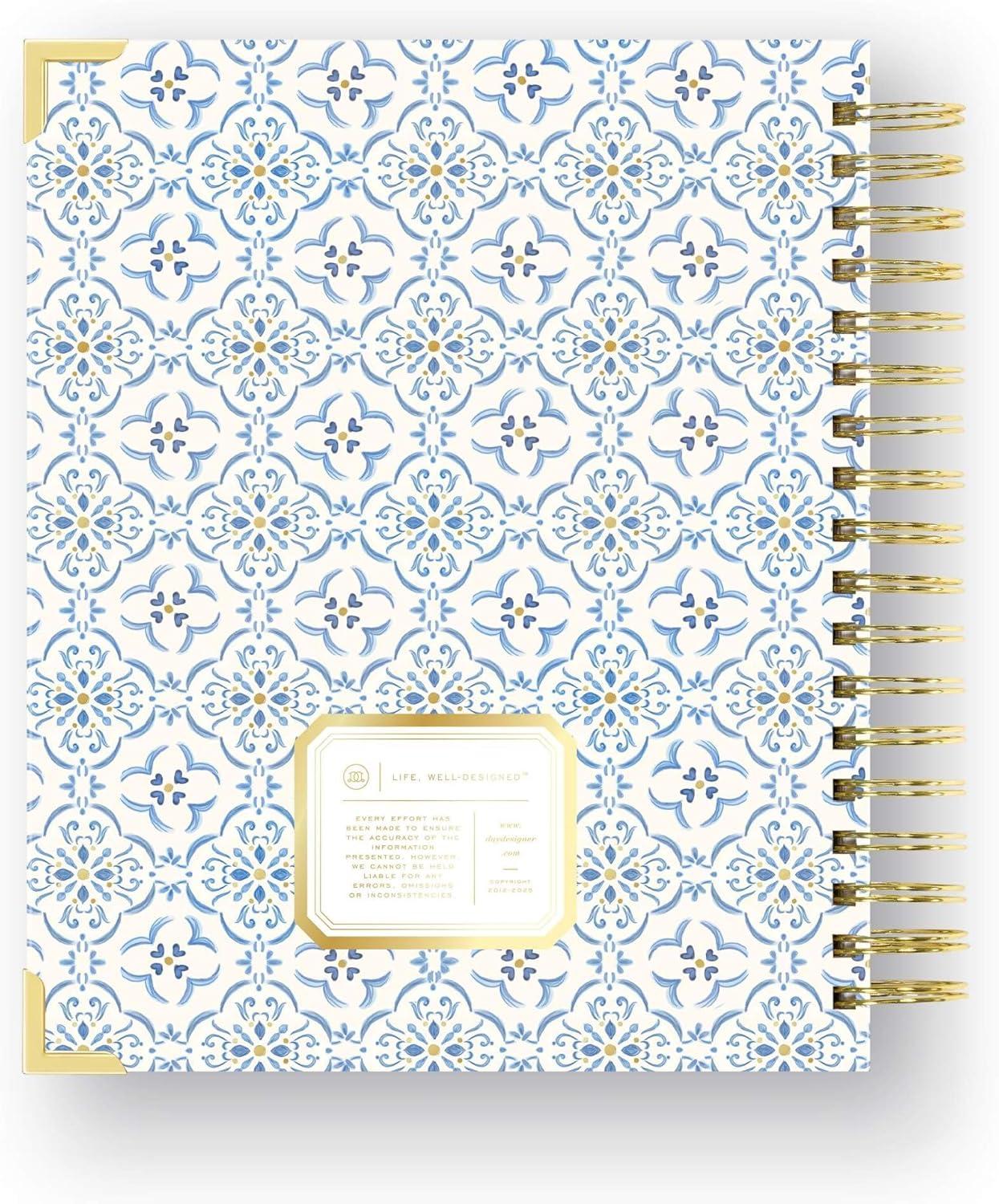 image:imageDay Designer 20262027 Daily Academic Year Planner Calendar July 2026 June 2027 74 x 95 Glossy Laminated Cover Wirebound Laminated Tabs Storage Pocket Includes Stickers amp SnapIn Ruler Casa BellaCasa Bella 202627