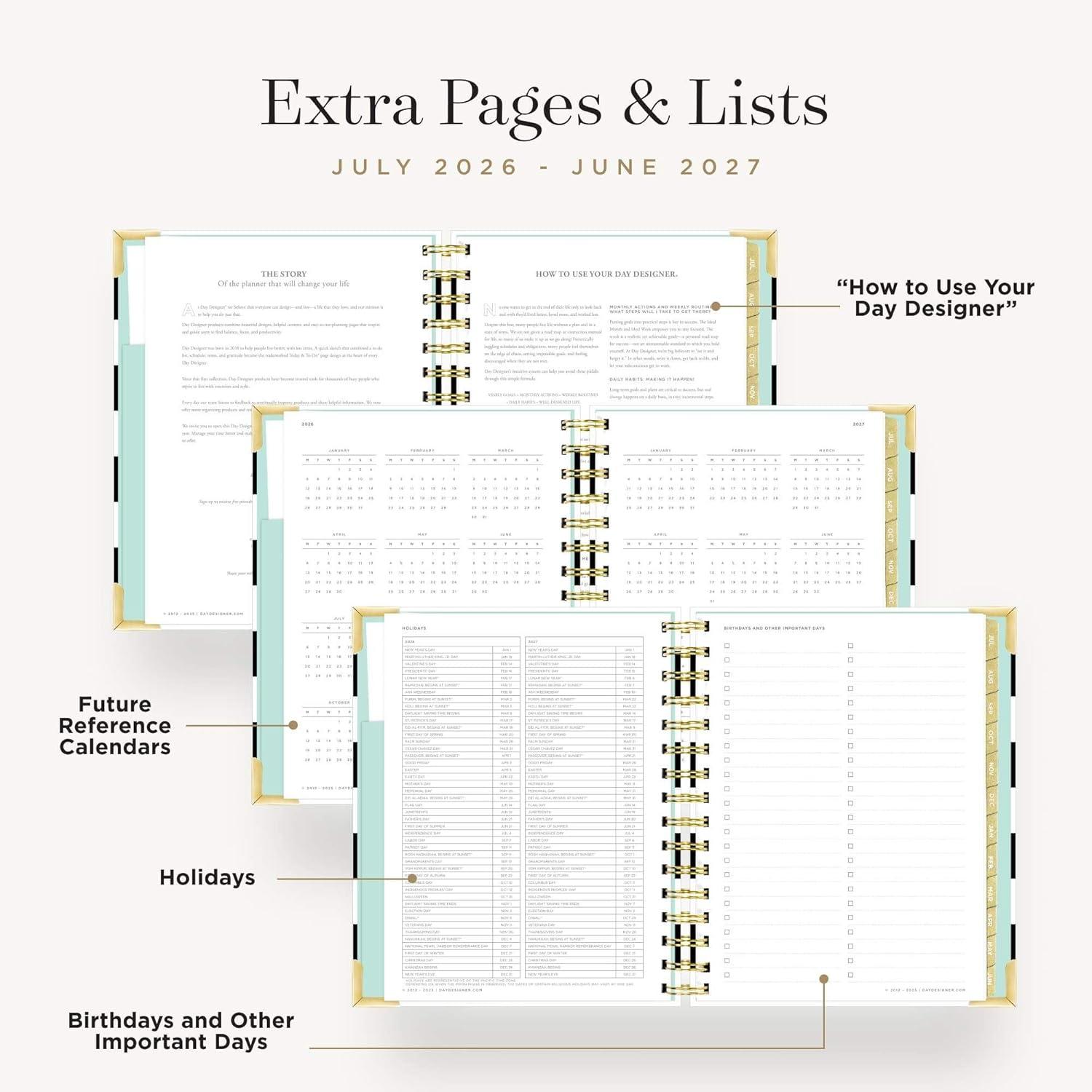 image:imageDay Designer 20262027 Mini Daily Academic Year Planner 6 x 8125 Black StripeBlack Stripe 202627
