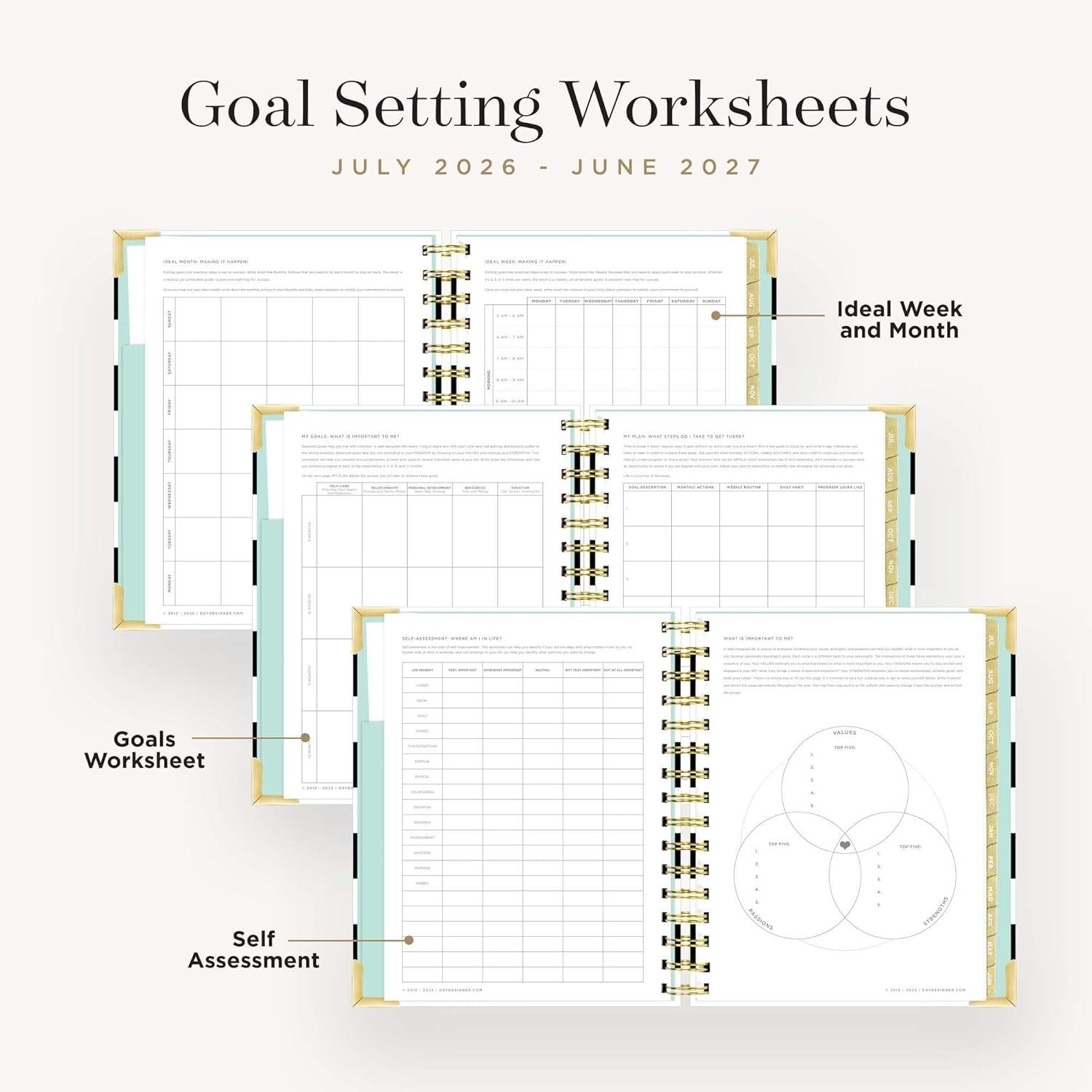 image:imageDay Designer 20262027 Mini Daily Academic Year Planner 6 x 8125 Black StripeBlack Stripe 202627