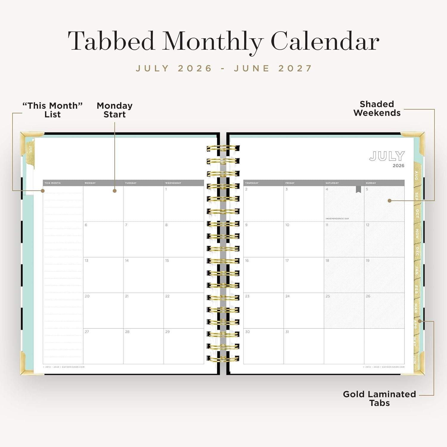 image:imageDay Designer 20262027 Mini Daily Academic Year Planner 6 x 8125 Black StripeBlack Stripe 202627