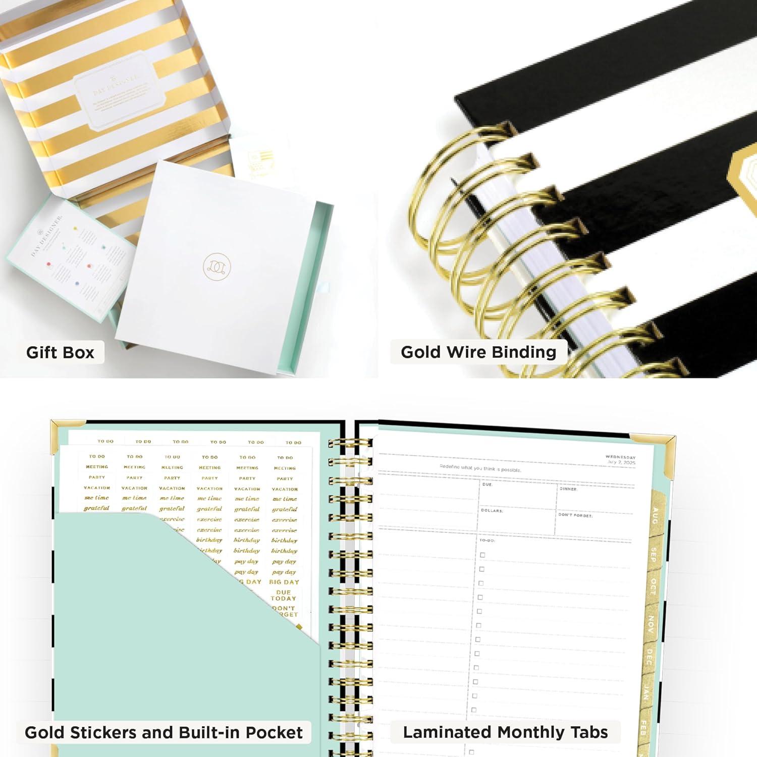 image:imageDay Designer 20262027 Mini Daily Academic Year Planner 6 x 8125 Black StripeBlack Stripe 20252026