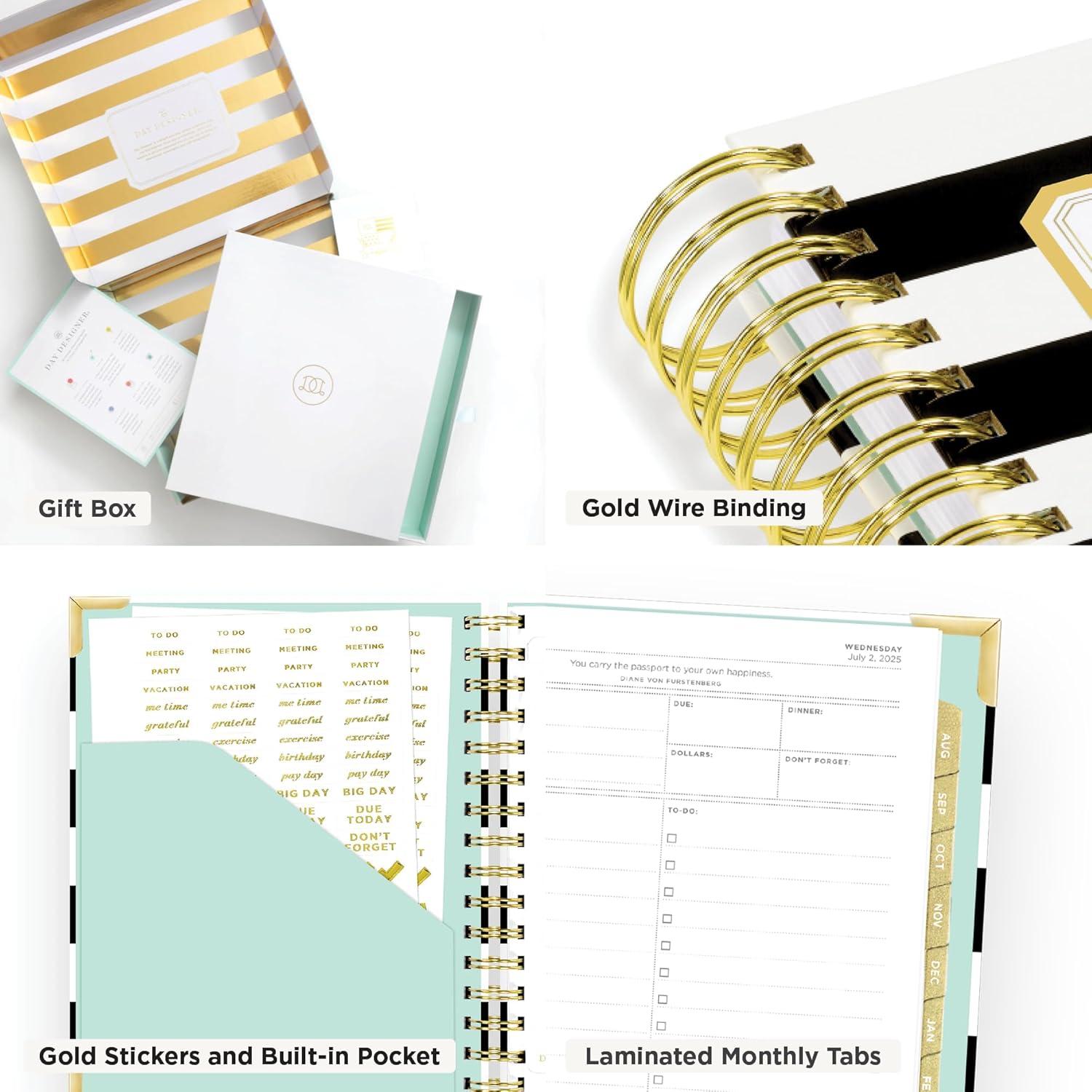 image:imageDay Designer 20262027 Mini Daily Academic Year Planner 6 x 8125 Black StripeBlack Stripe 20252026