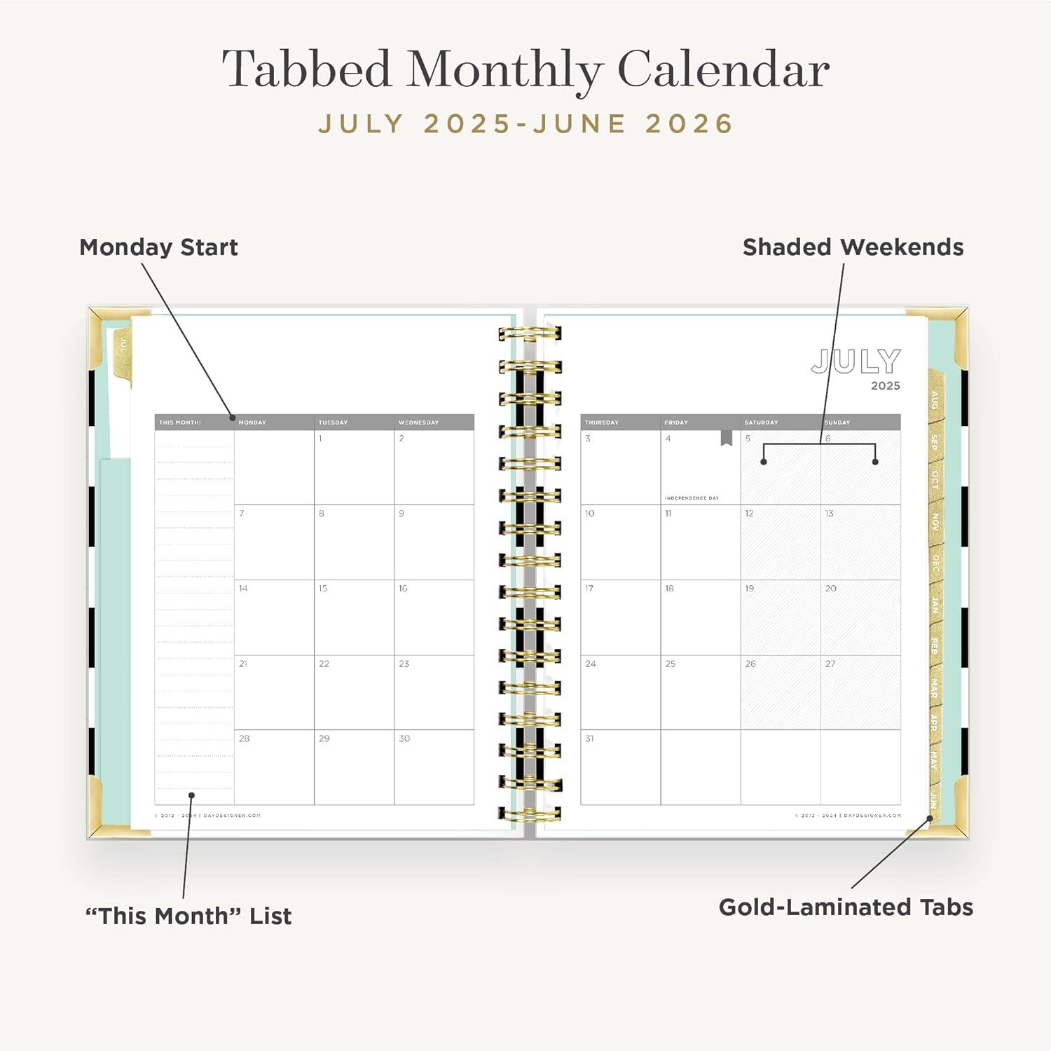 image:imageDay Designer 20262027 Mini Daily Academic Year Planner 6 x 8125 Black StripeBlack Stripe 20252026