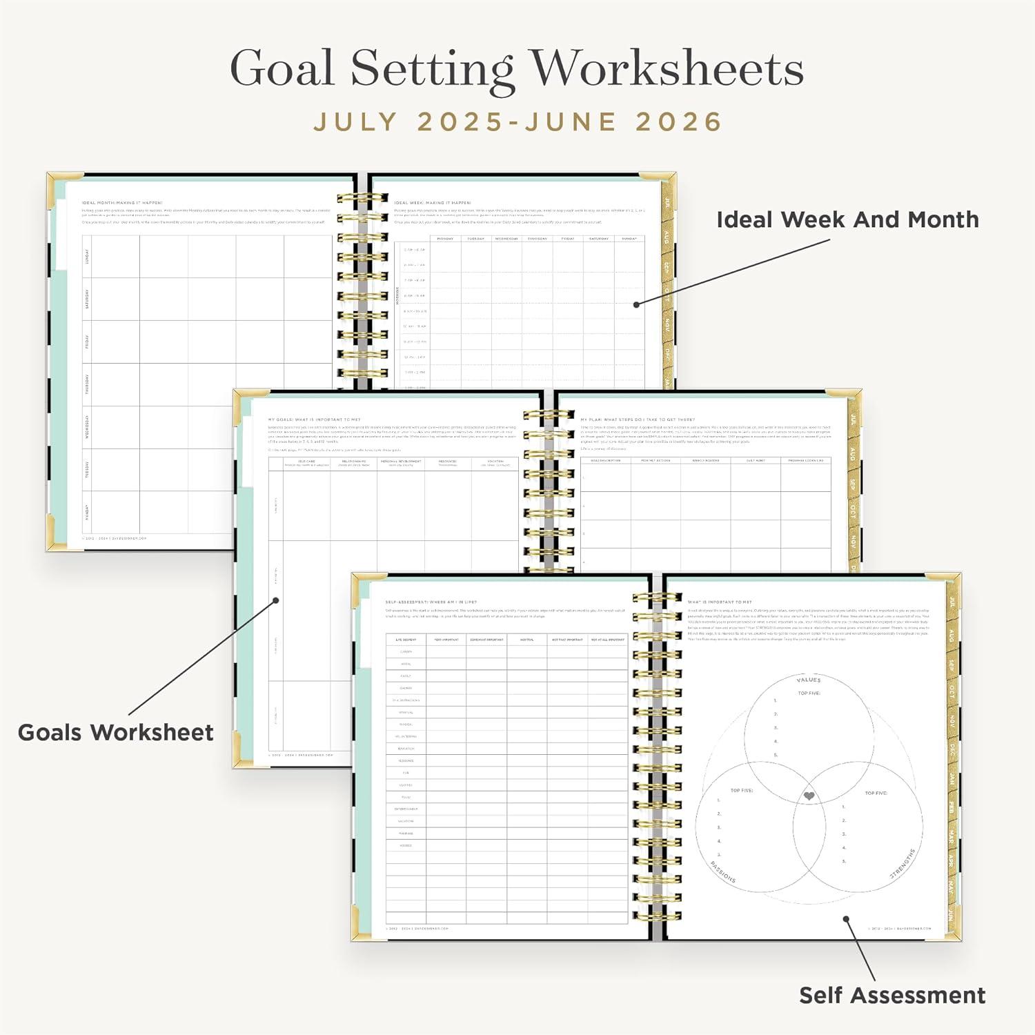 image:imageDay Designer 20262027 Mini Daily Academic Year Planner 6 x 8125 Black StripeBlack Stripe 20252026