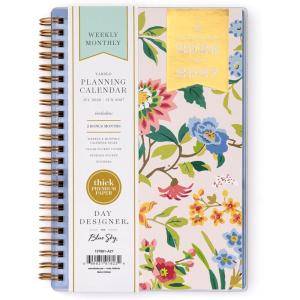 image:imageBlue Sky Day Designer 20262027 Weekly and Monthly Academic Year Planner Calendar July 2026  June 2027 5 x 8 Clear Pocket Cover Laminated Tabs Storage Pocket Includes Stickers Climbing Floral BlushClimbing Floral Blush 20262027