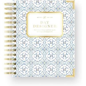 image:imageDay Designer 20262027 Daily Academic Year Planner Calendar July 2026  June 2027 74 x 95 Glossy Laminated Cover Wirebound Laminated Tabs Storage Pocket Includes Stickers amp SnapIn Ruler Casa BellaCasa Bella  202627